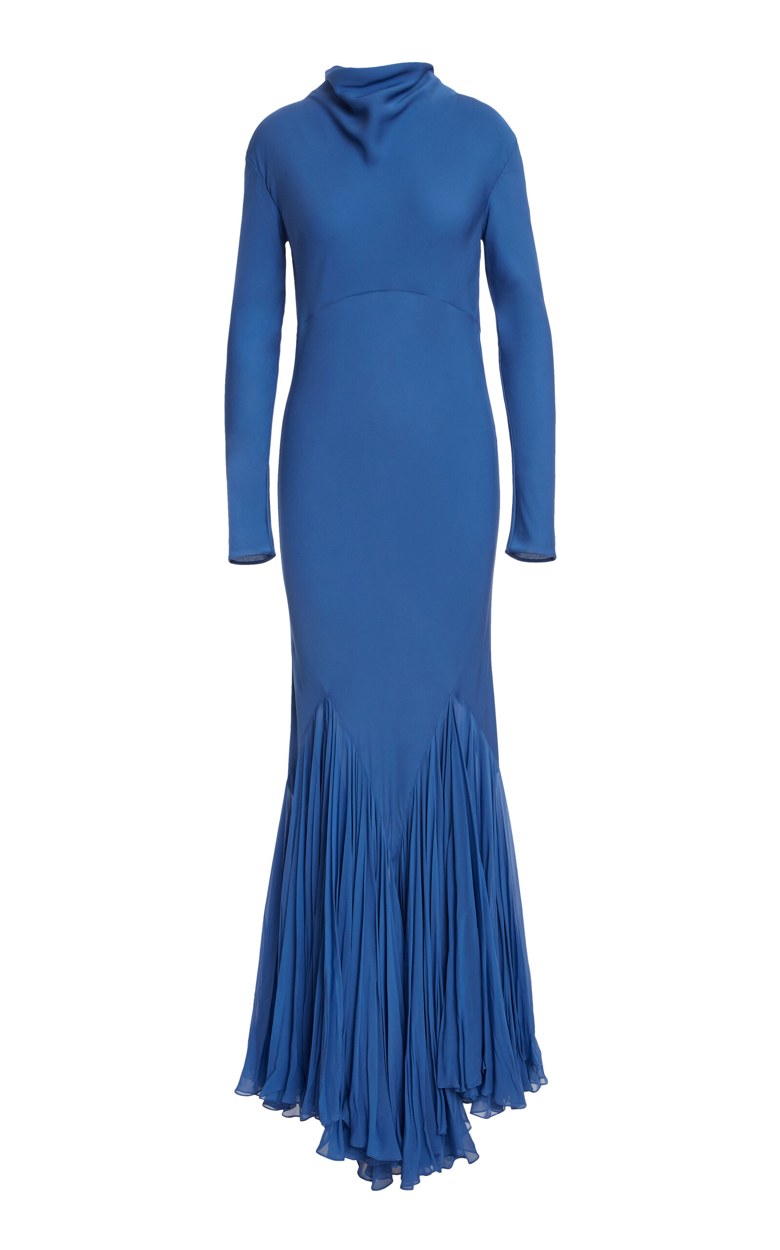 Shop Khaite Metin Silk Georgette Maxi Dress In Blue