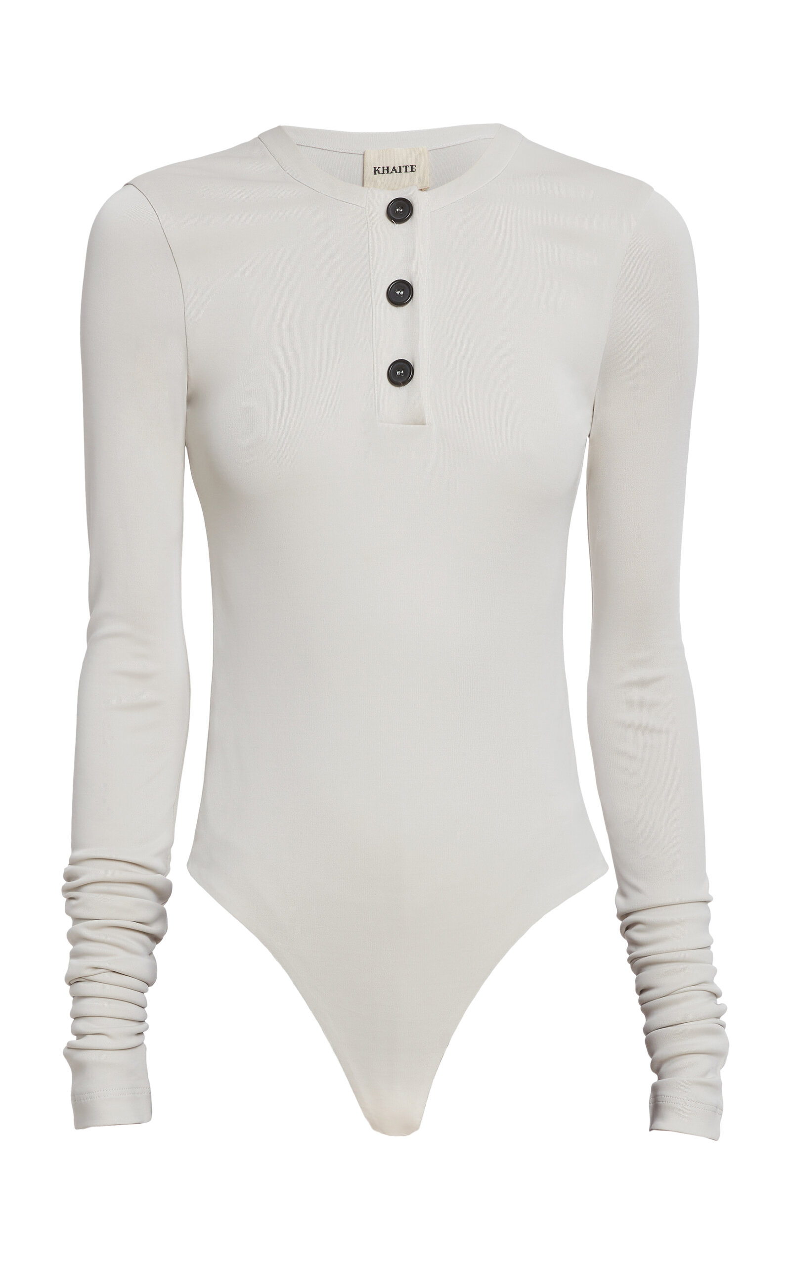 Shop Khaite Janelle Slinky Bodysuit In White