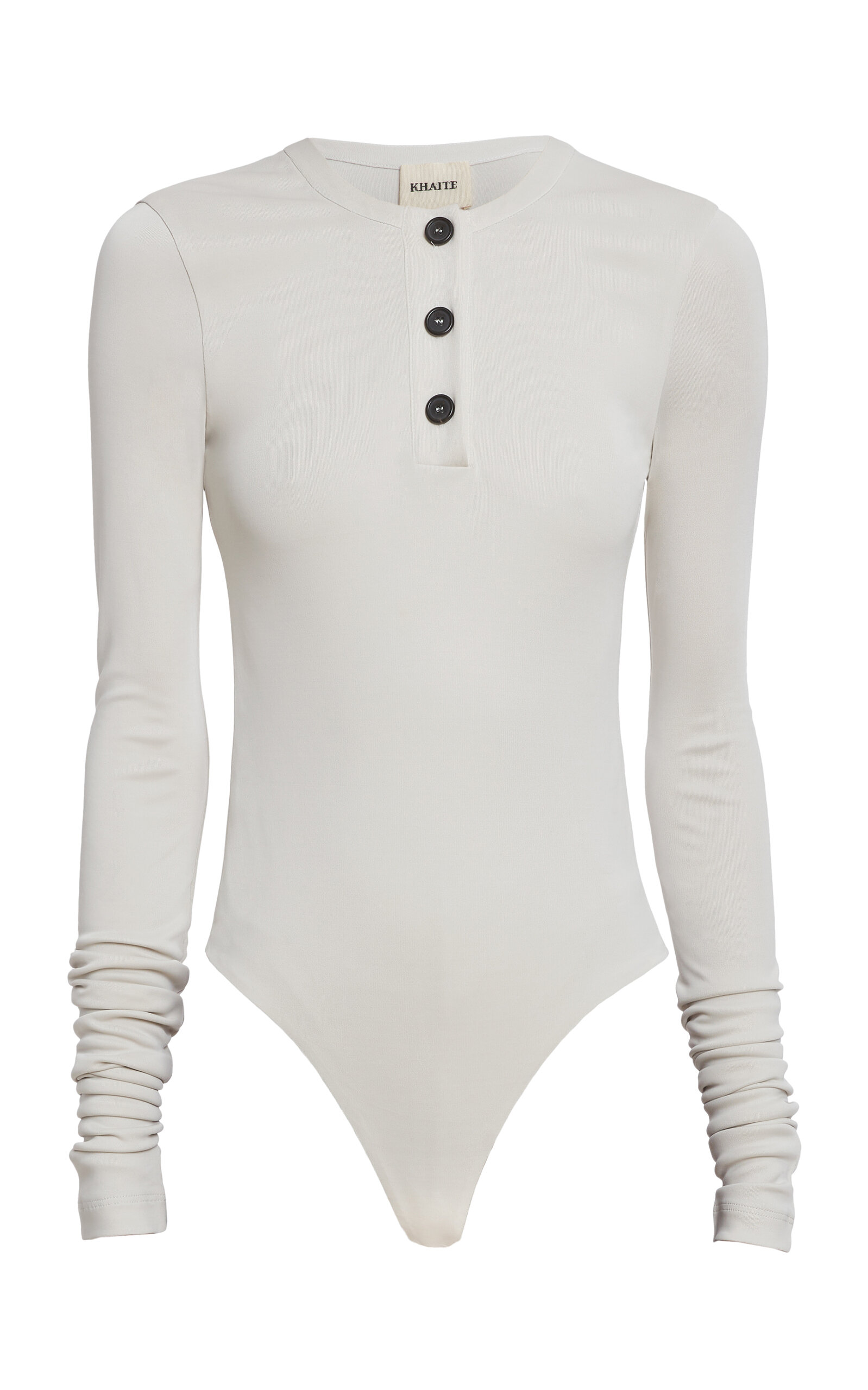 Khaite Janelle Cotton-blend Jersey Bodysuit In White