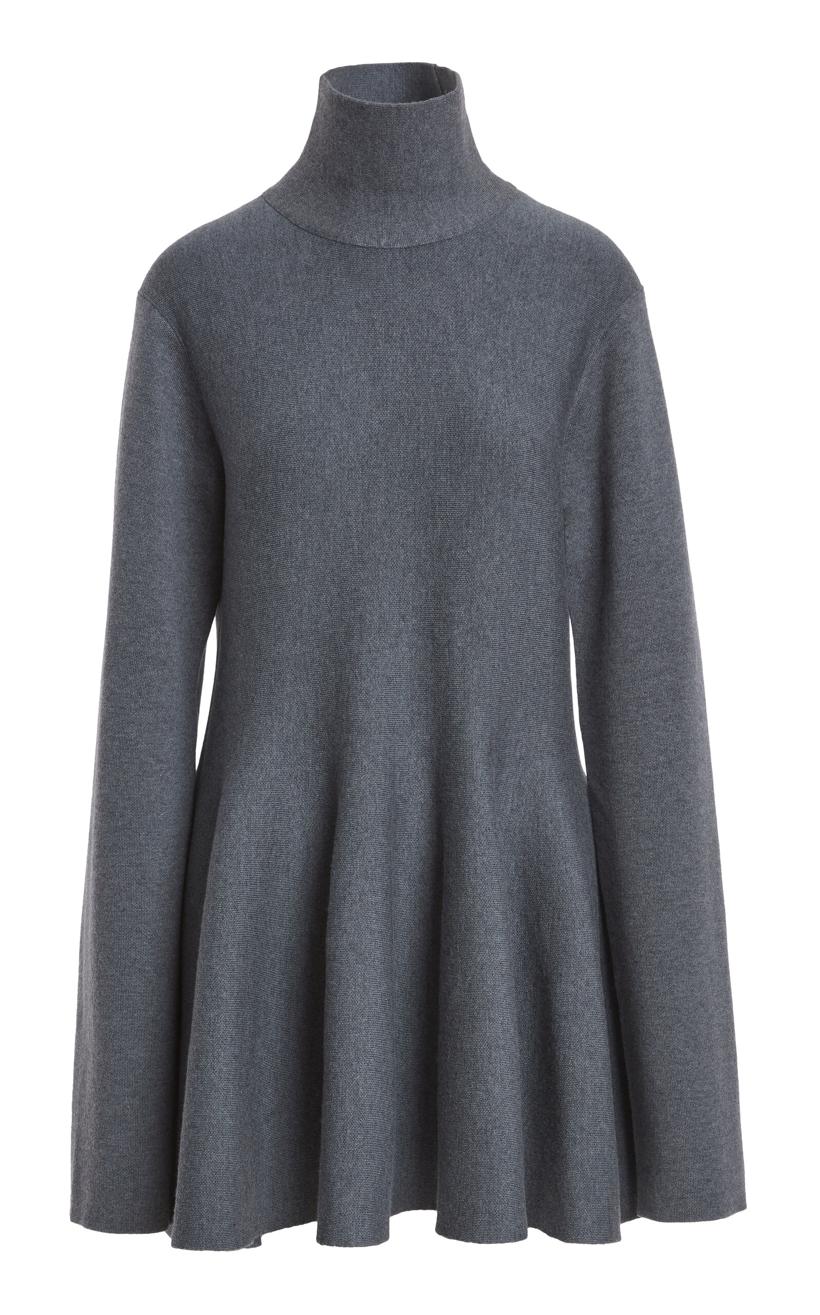 Khaite Clarice Wool-blend Mini Dress In Grey