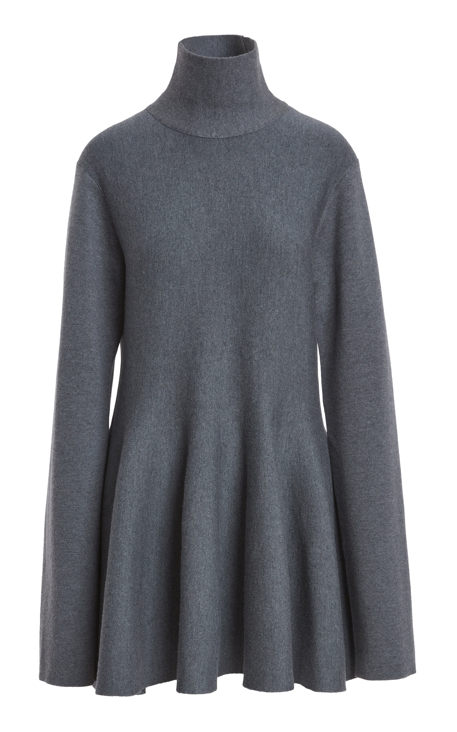 Shop Khaite Clarice Wool-blend Mini Dress In Grey