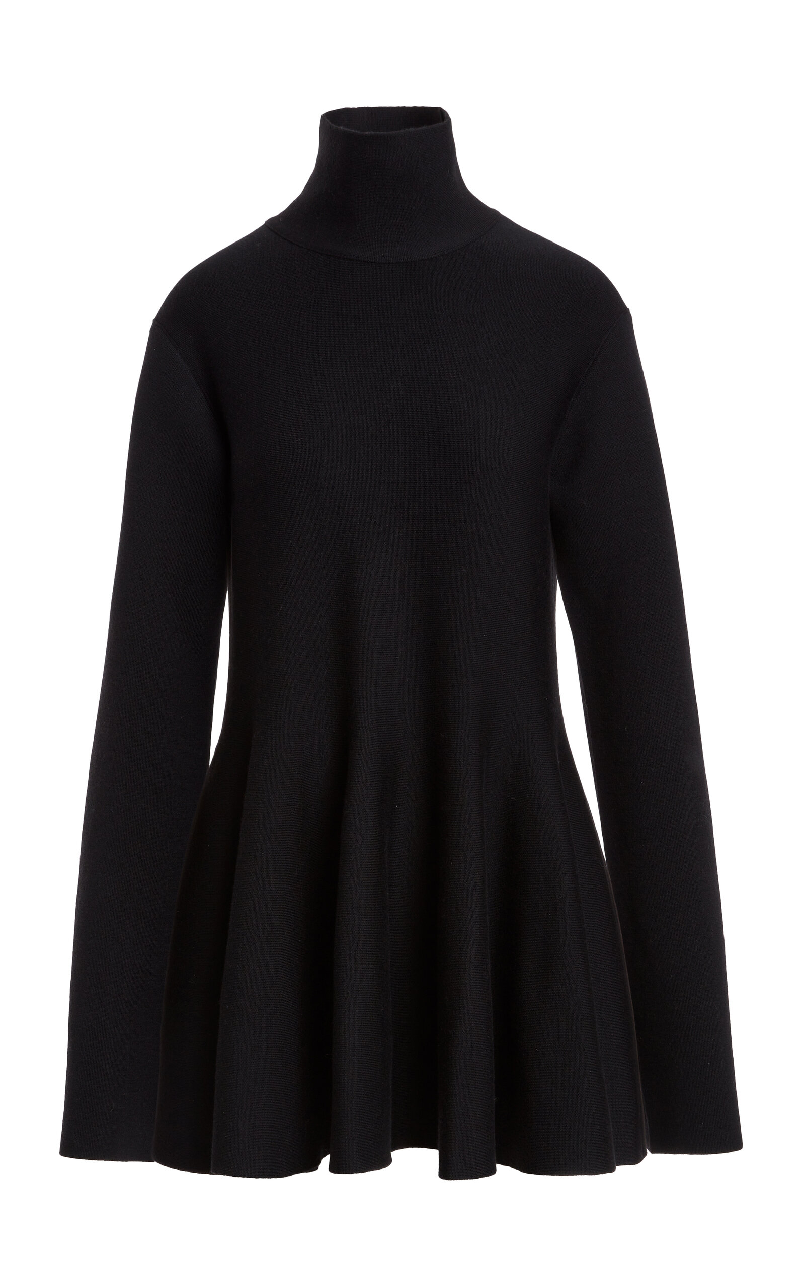 Khaite Clarice Wool-blend Mini Dress In Black