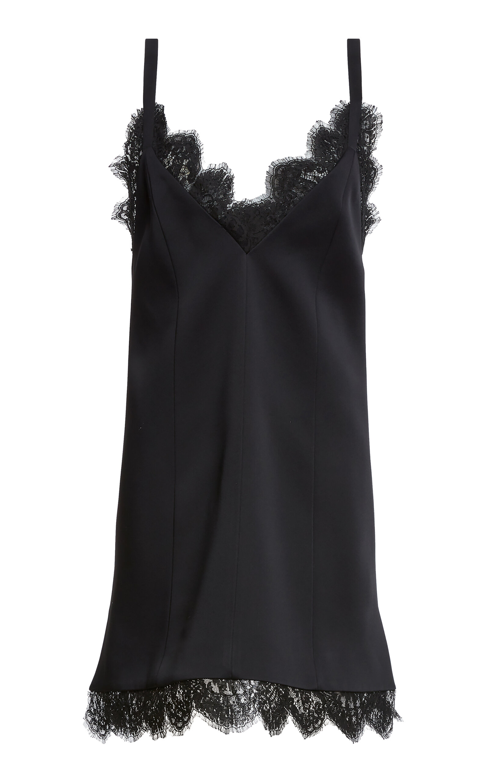 Shop Khaite Bo Crepe Satin Mini Dress In Black