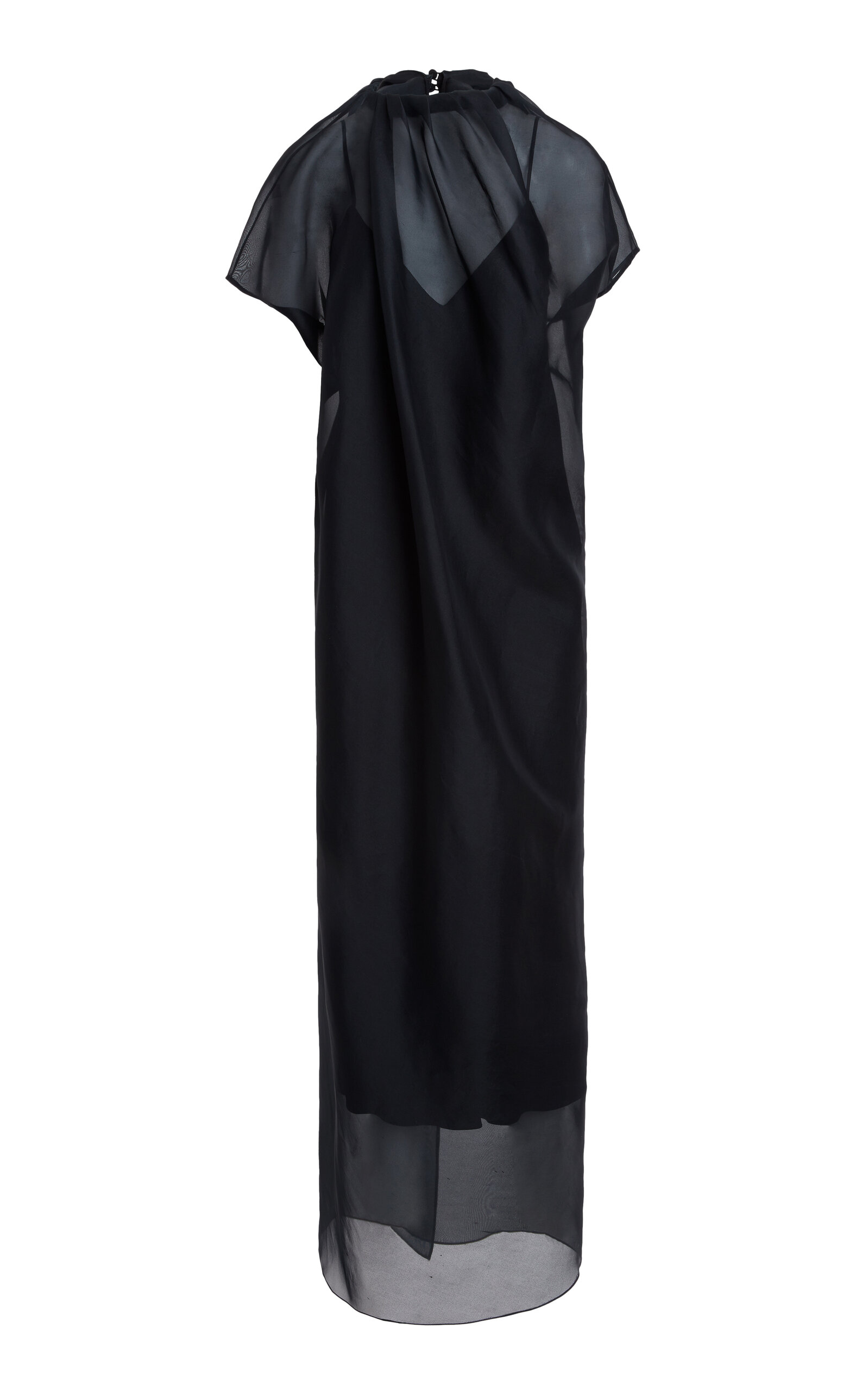 Shop Khaite Essie Silk Organza Maxi Dress In Black