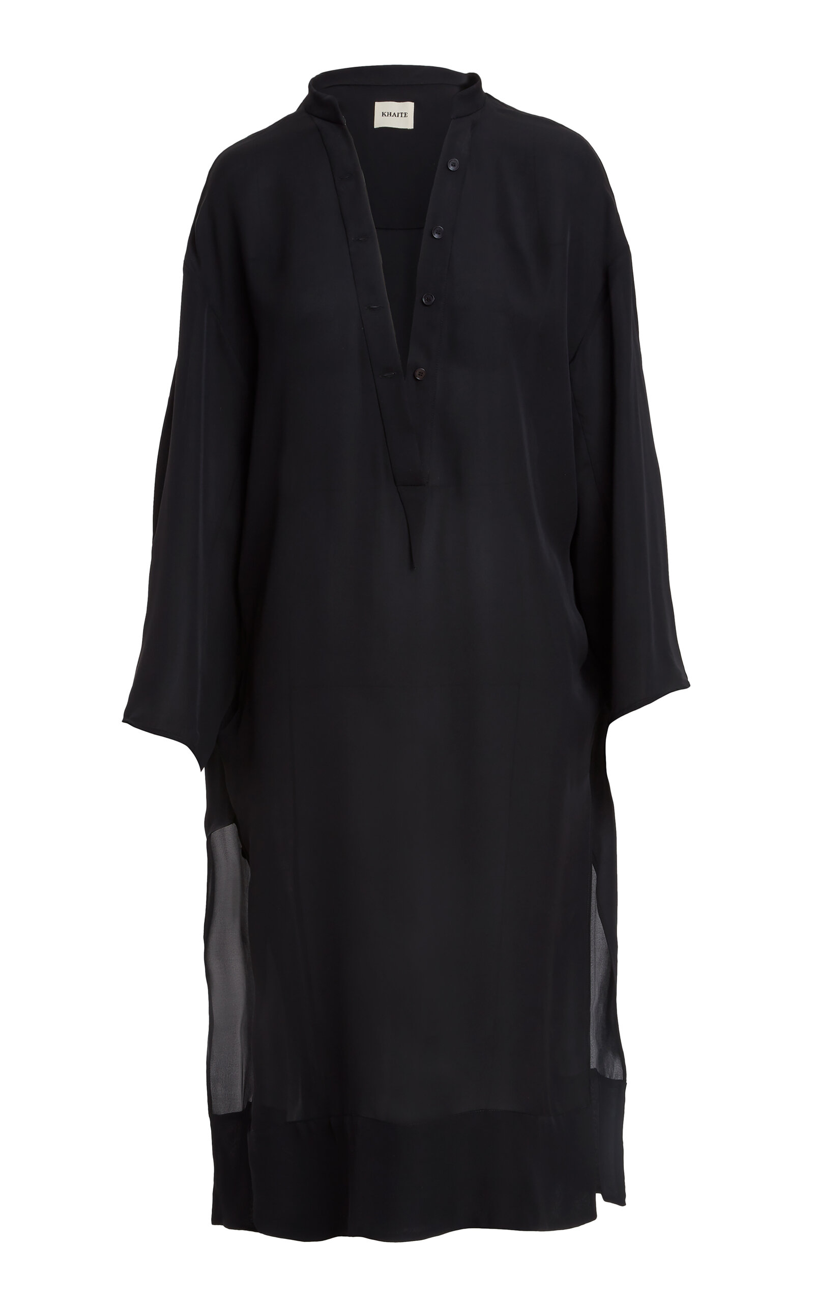 Khaite Brom Silk Georgette Midi Dress In Black