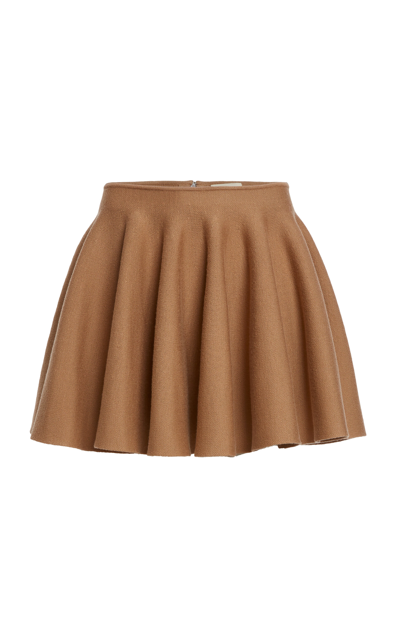 Shop Khaite Ulli Wool-blend Mini Skirt In Brown
