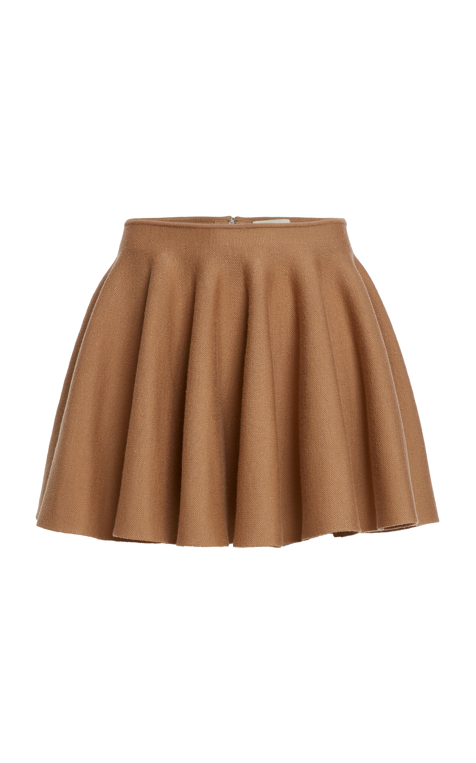 Khaite Ulli Wool-blend Mini Skirt In Brown