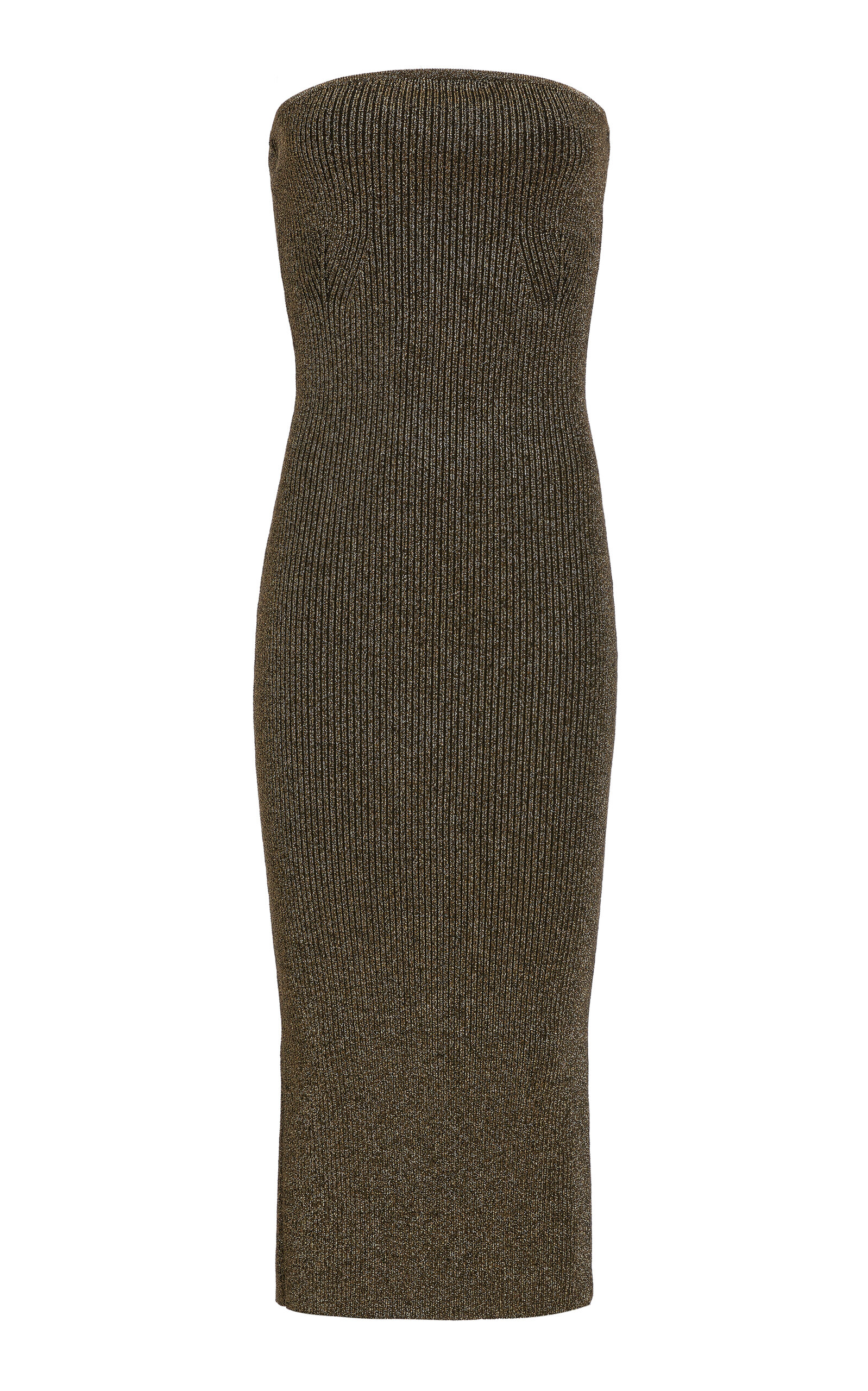 Khaite Rumer Midi Dress In Gold