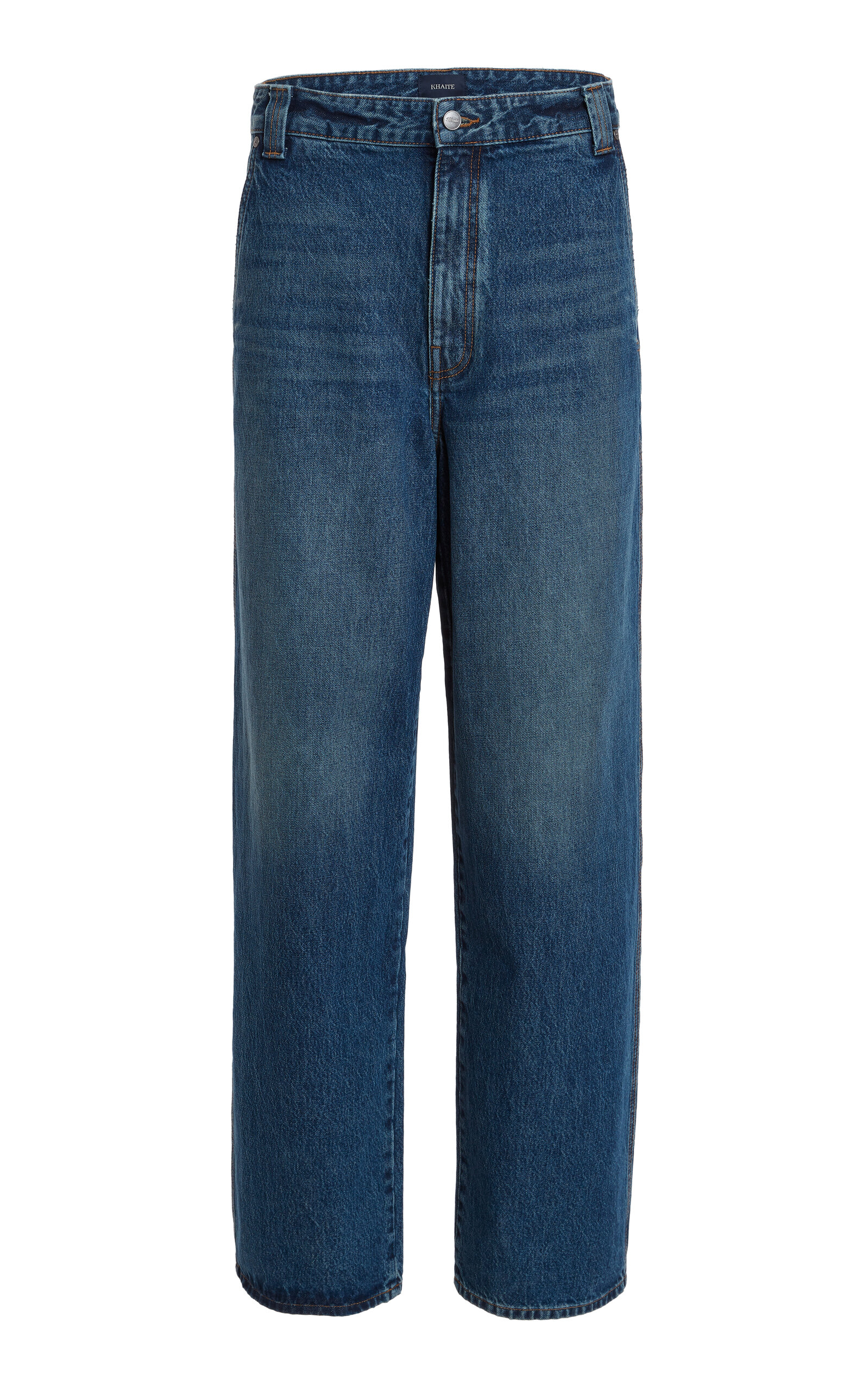Khaite Bacall Straight-leg Jeans In Medium Wash