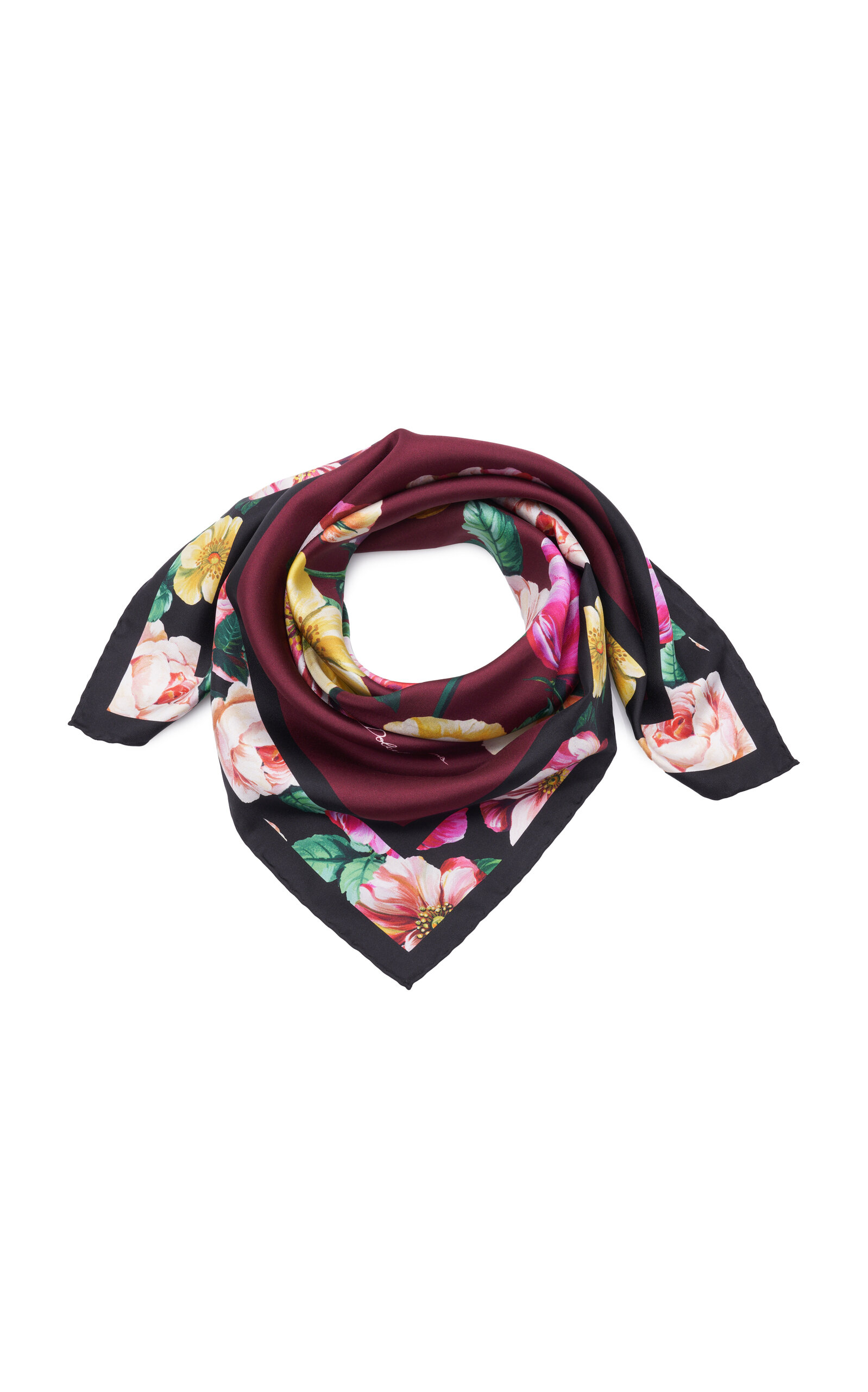 Dolce & Gabbana Floral Silk Foulard In Multi