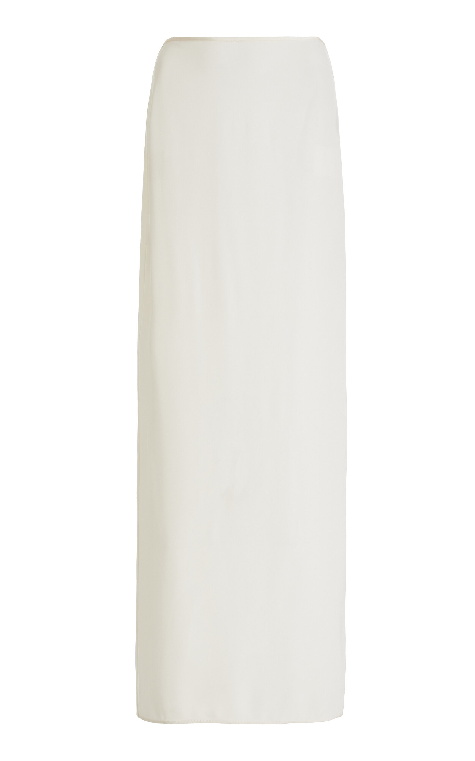 Beare Park Silk Crepe Maxi Column Skirt In Ivory