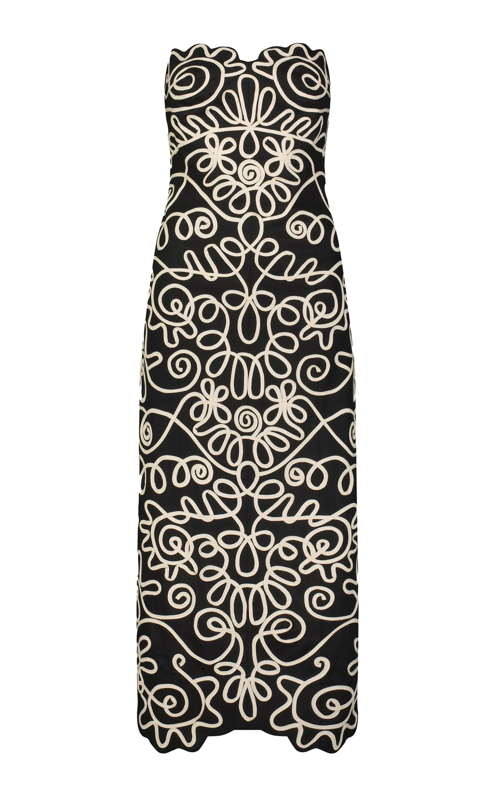 Mara Hoffman Stella Embroidered Cotton-Blend Midi Dress - Black/white