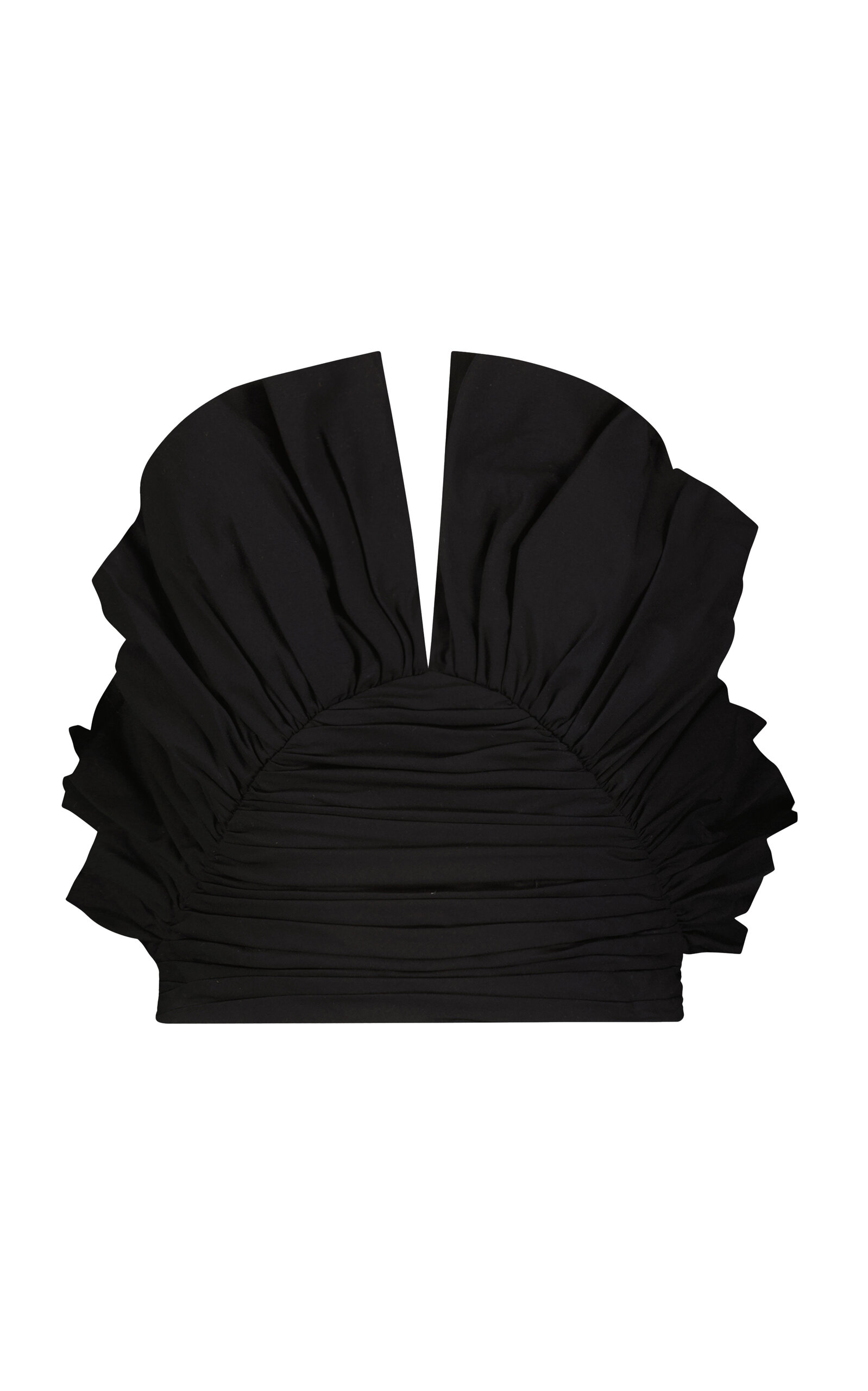 Shop Mara Hoffman Vivi Sculptural Ruffle Cotton Top In Black