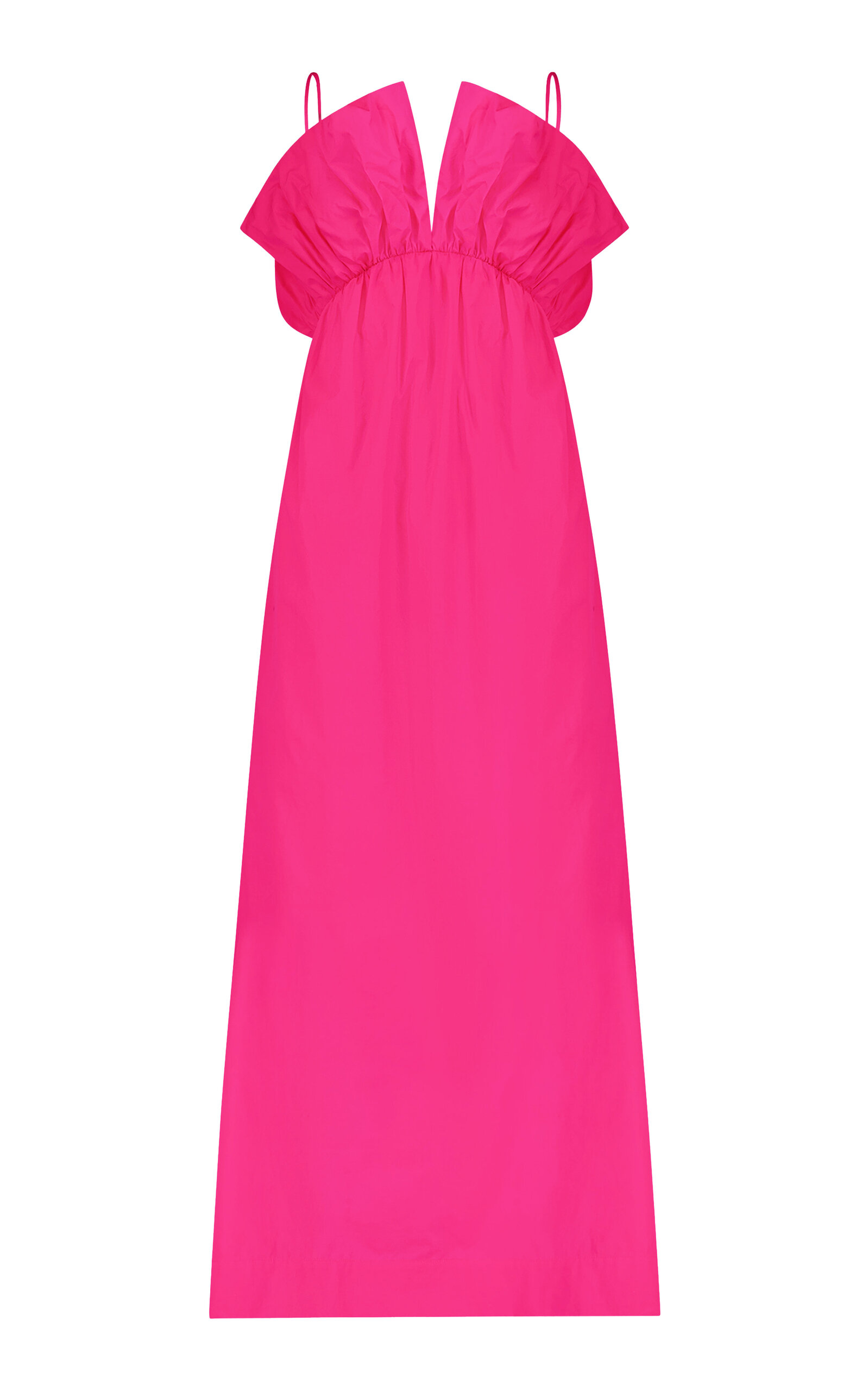 MARA HOFFMAN RAQUEL GATHERED COTTON MAXI DRESS