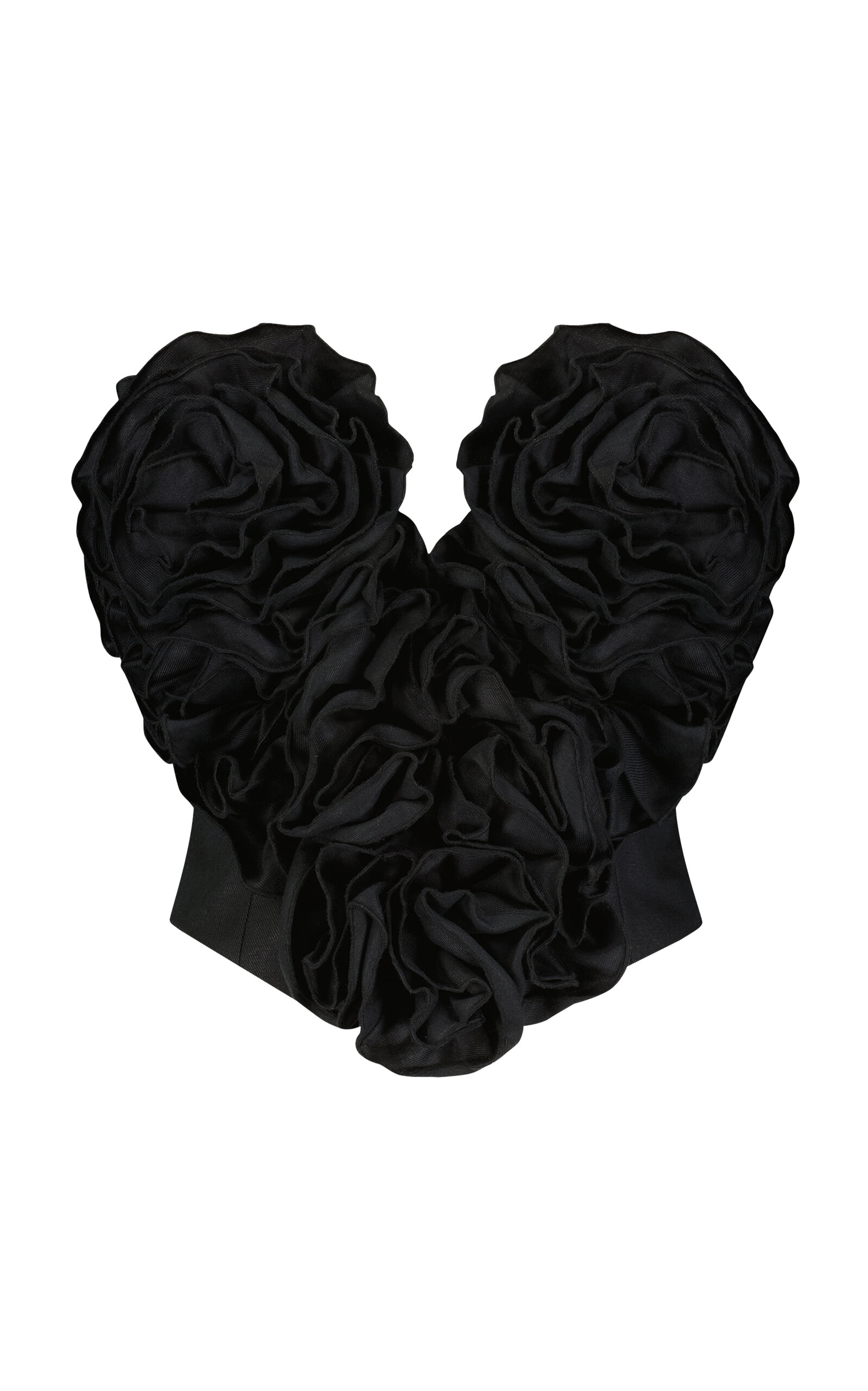 Shop Mara Hoffman Roxana Rosette Cotton-blend Top In Black
