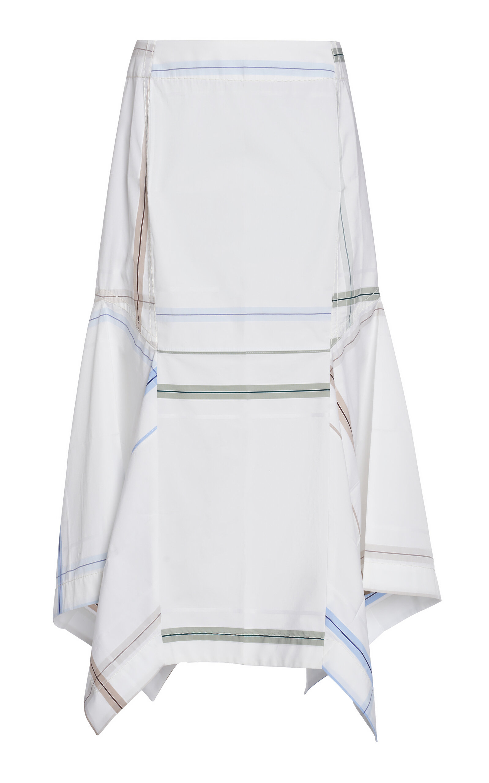 Bottega Veneta Exclusive Checked Cotton Midi Skirt In White
