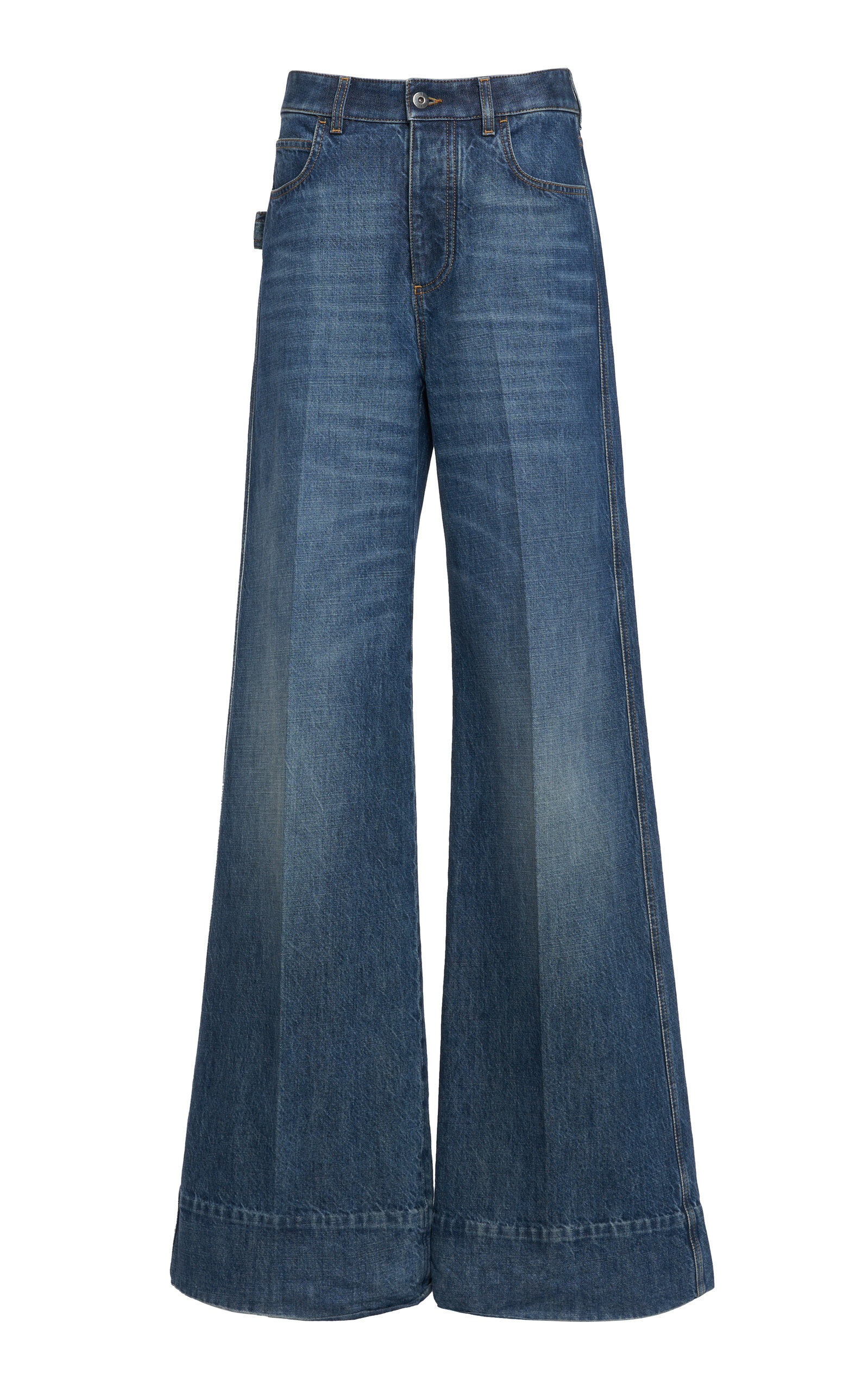 Bottega Veneta Rigid High-rise Flared-leg Jeans In Medium Wash