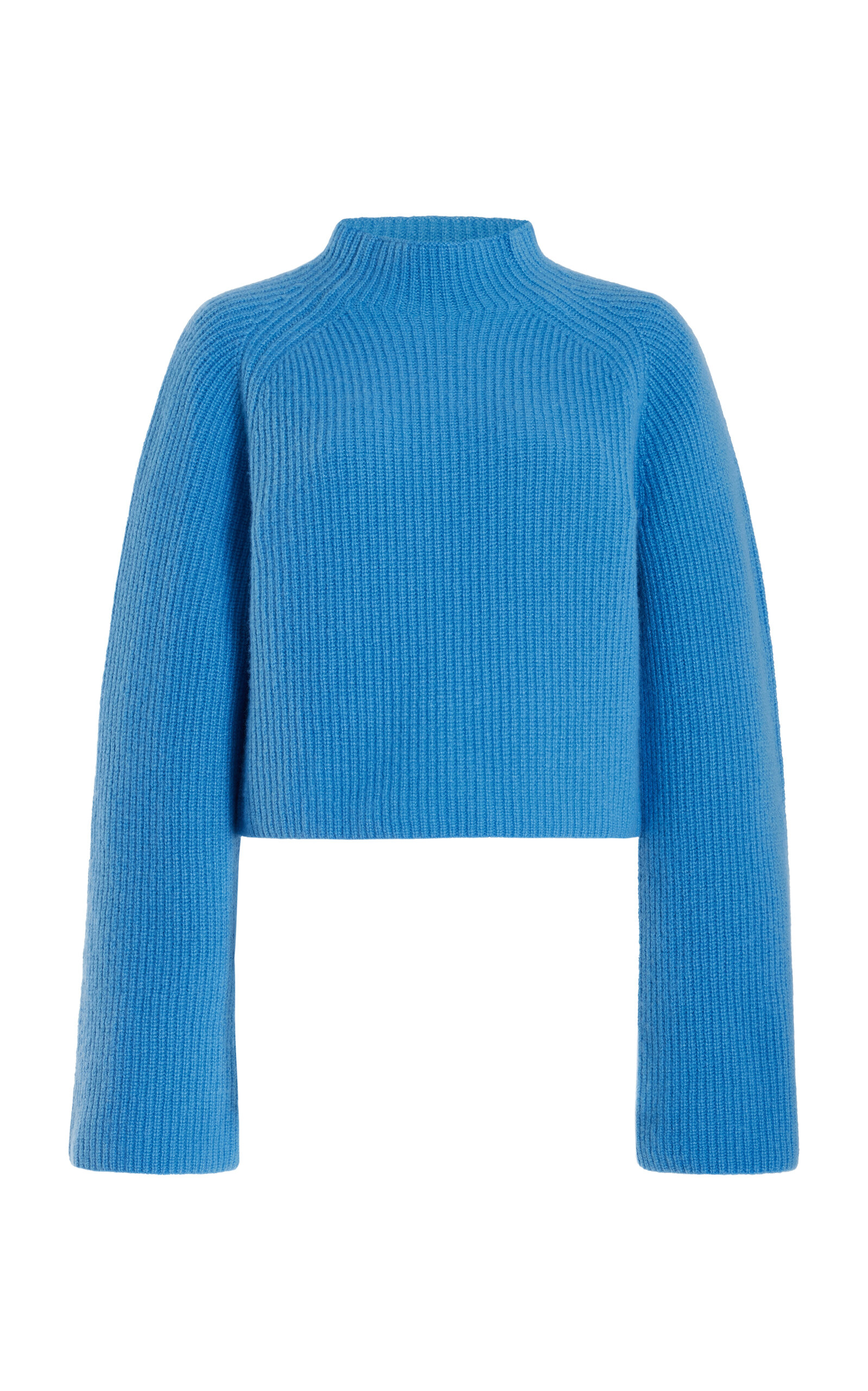 Lapointe Cropped Cashmere-silk Jumper In Blue