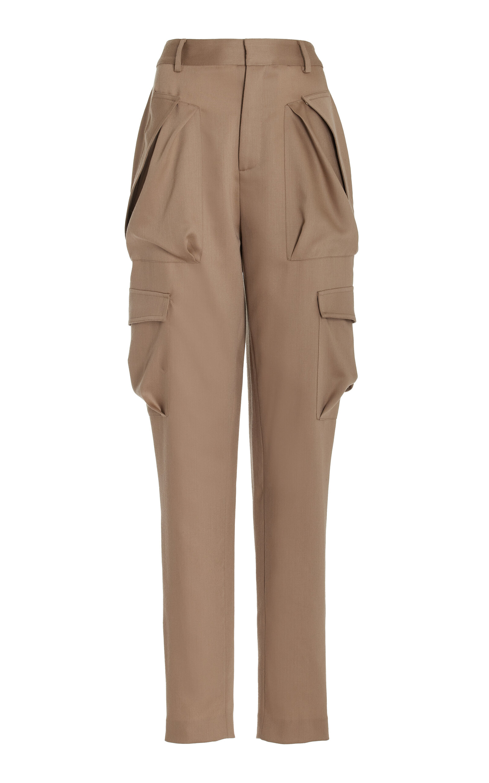Lapointe Tapered Wool Utility Pant In Taupe