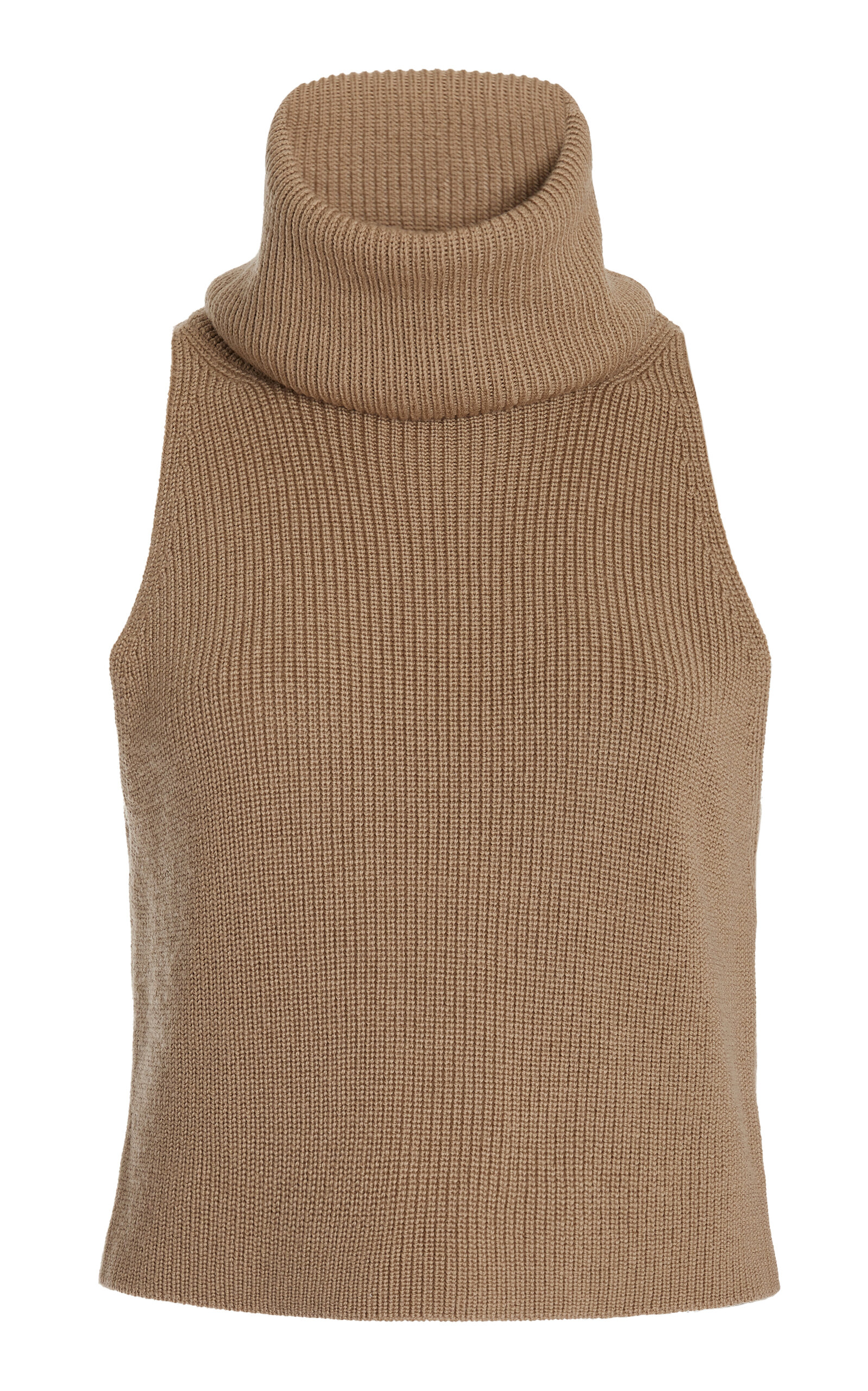 Lapointe Turtleneck Wool Tank Top In Taupe