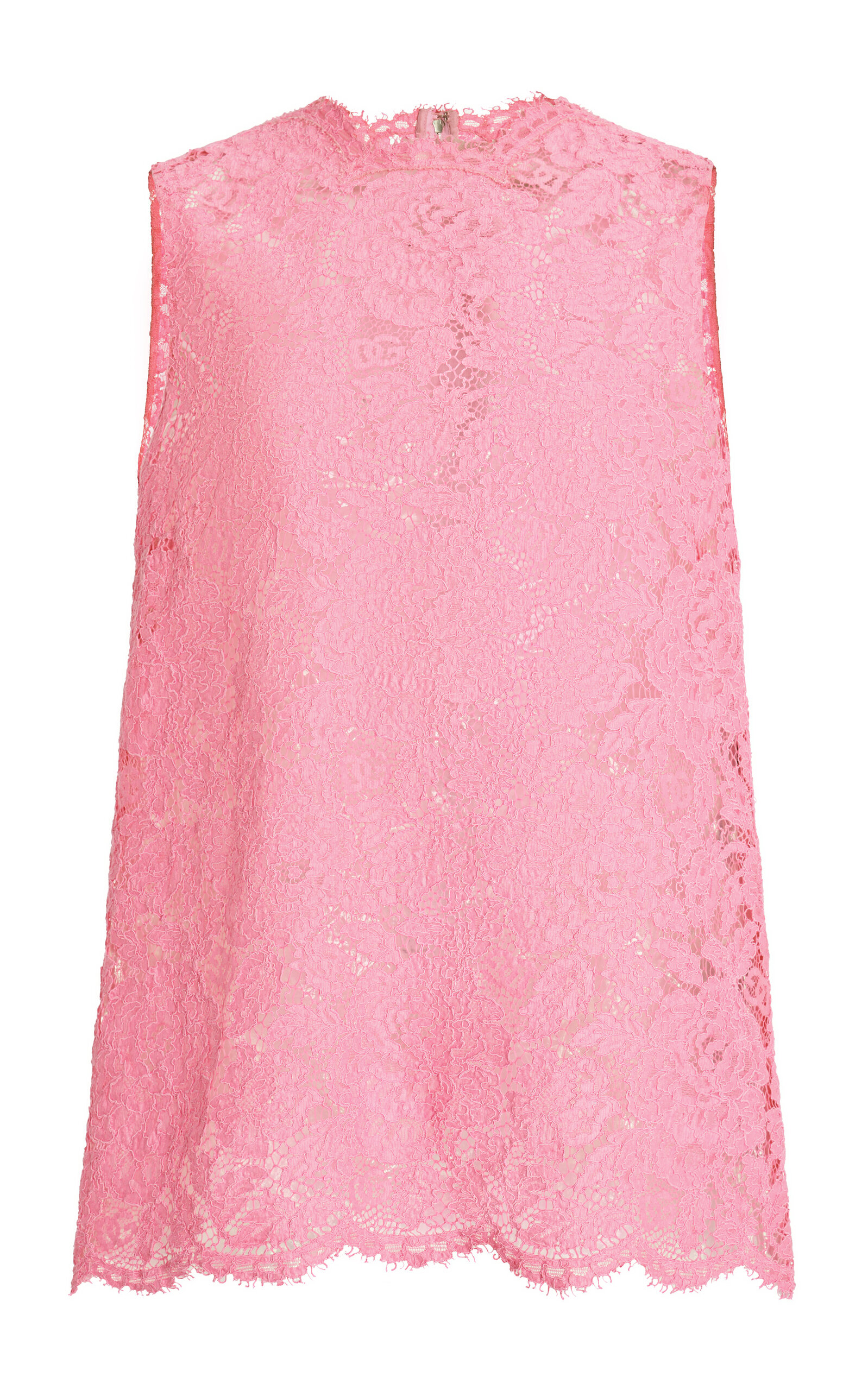 Dolce & Gabbana Sleeveless Lace Top In Pink