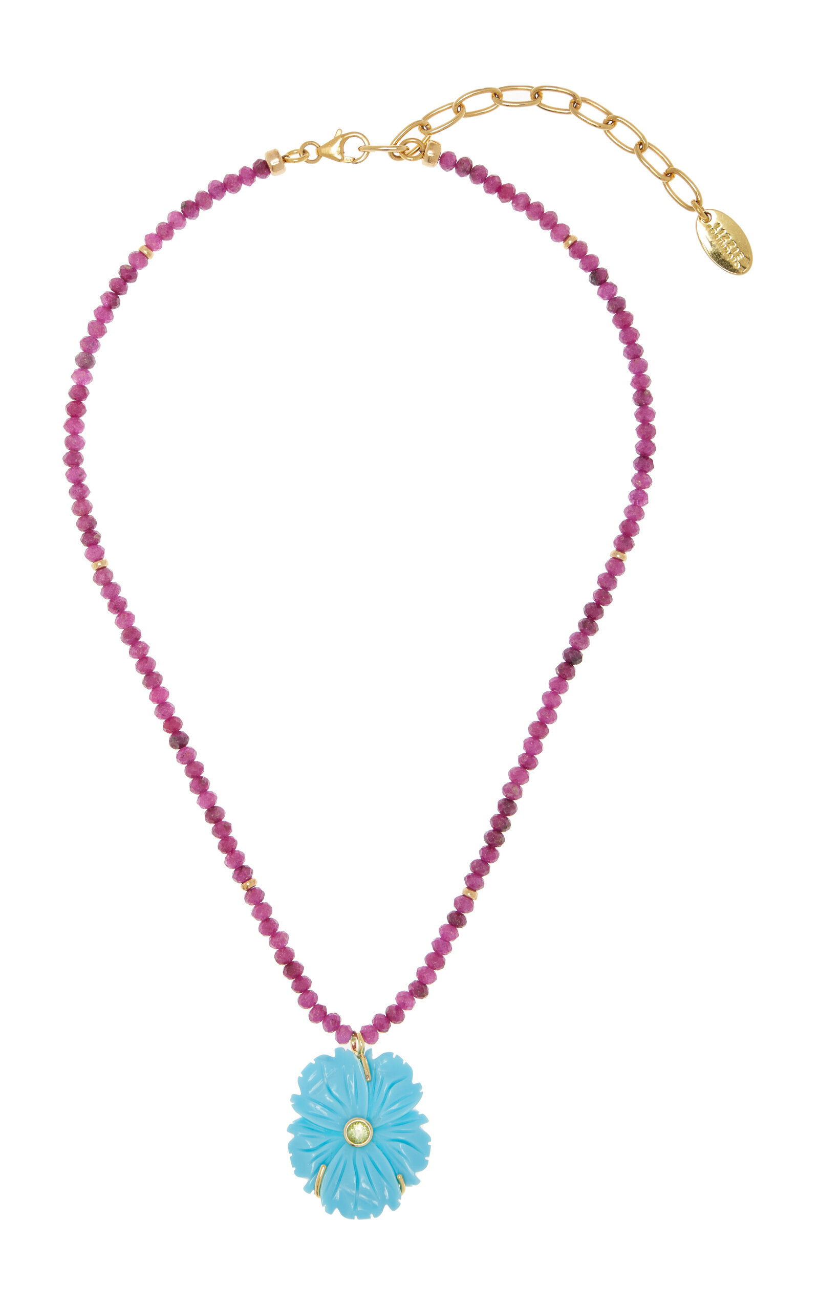 LIZZIE FORTUNATO NEW BLOOM BEADED TURQUOISE NECKLACE