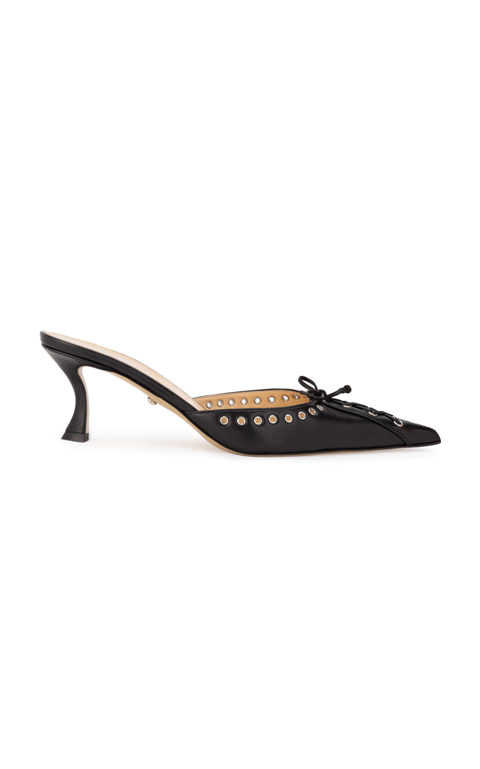 Mach & Mach Corset-detailed Leather Mules In Black