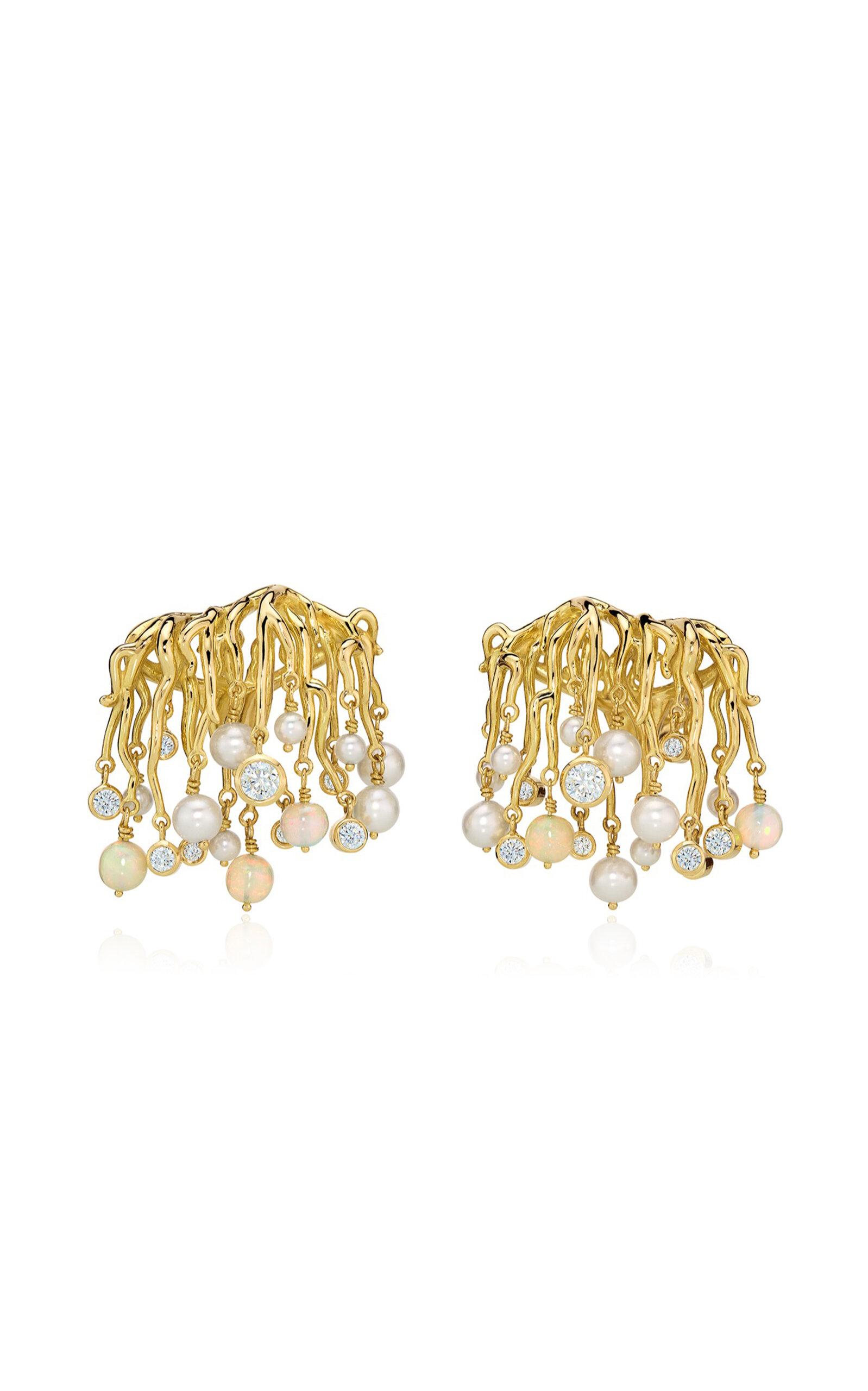 Sauer 18k Yellow Gold Mycelium Earrings In Gold