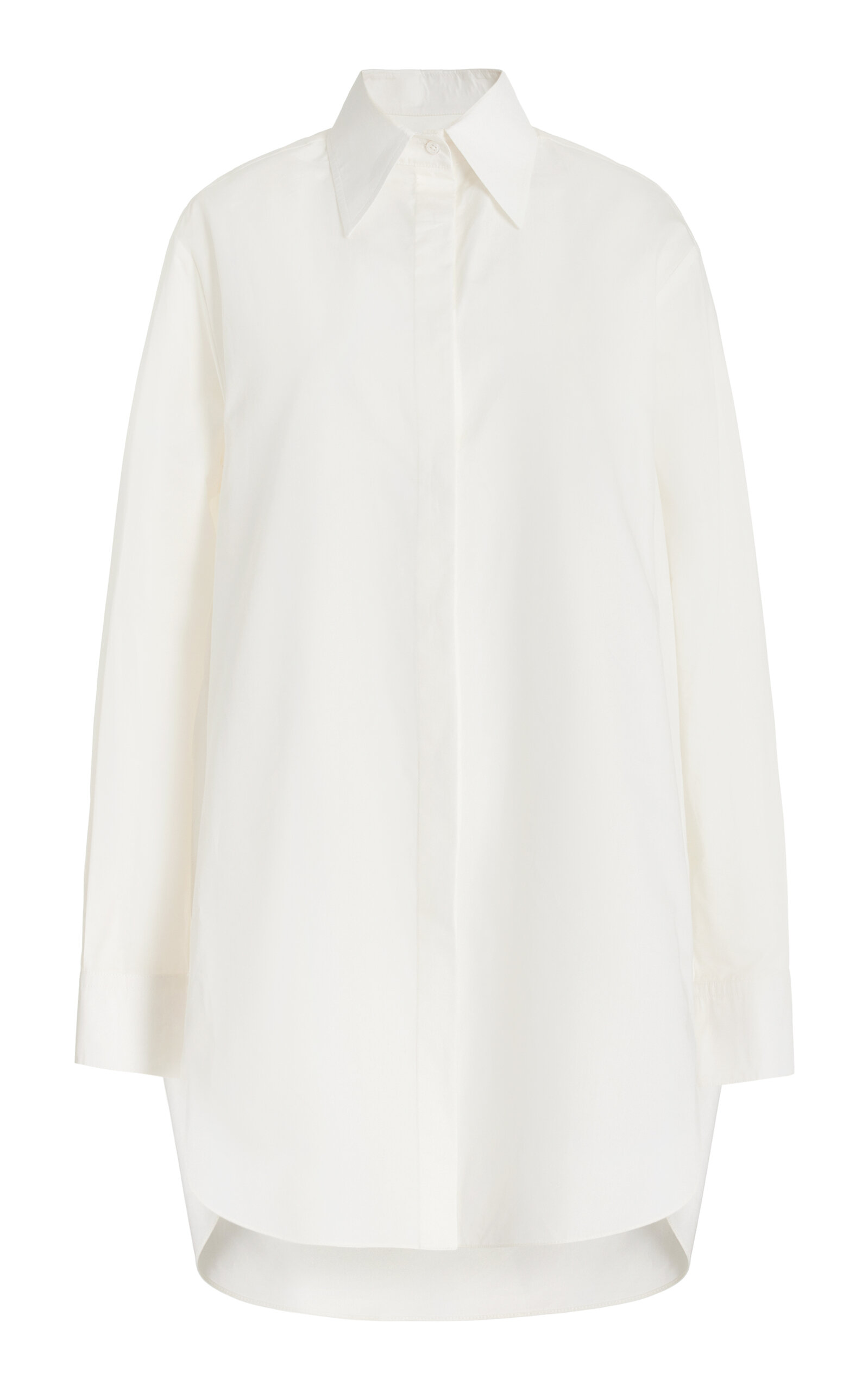 Brandon Maxwell The Phillipa Cotton-Silk Shirt Dress - White