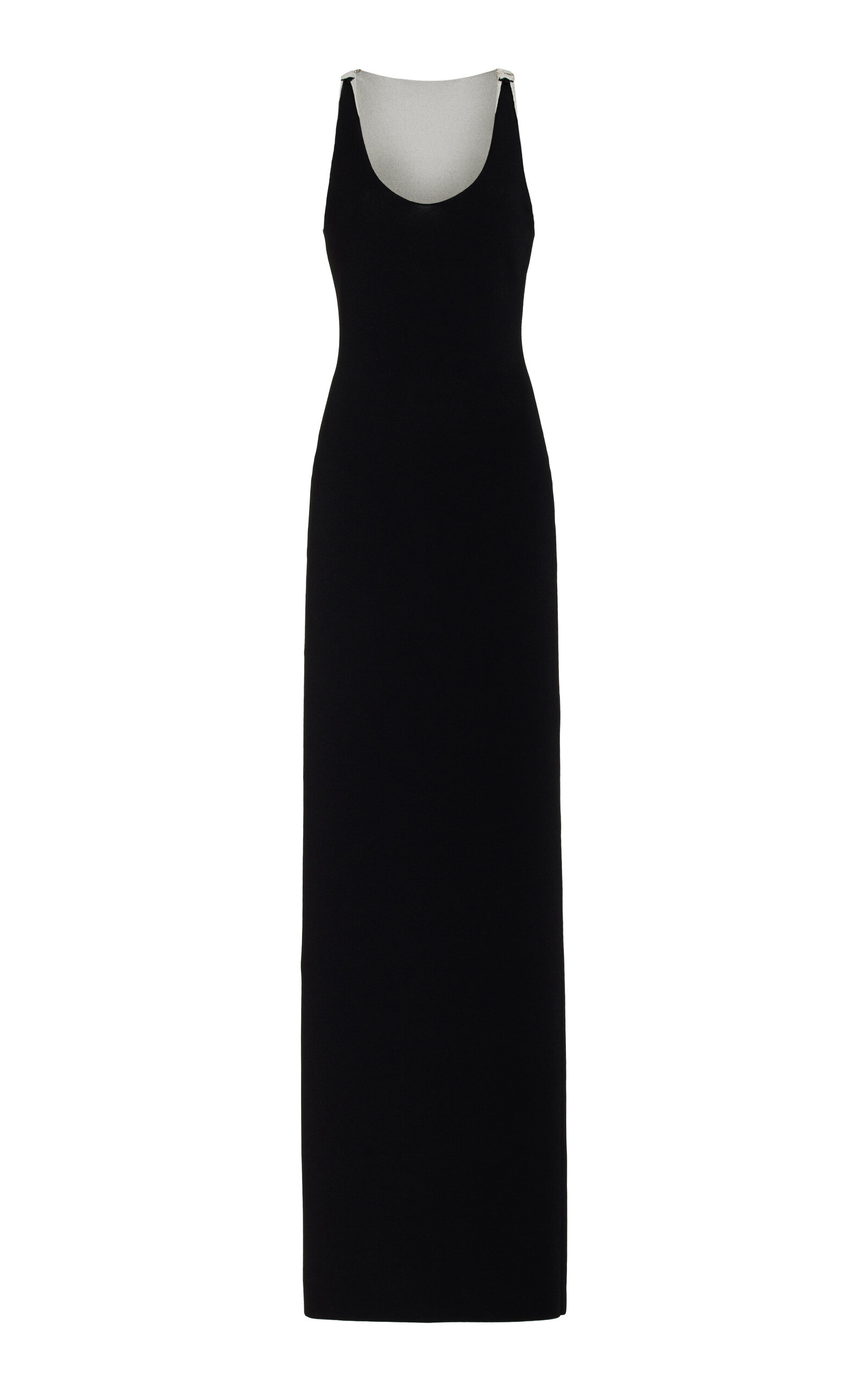 Brandon Maxwell The Cara Reversible Knit Maxi Dress In Black,white