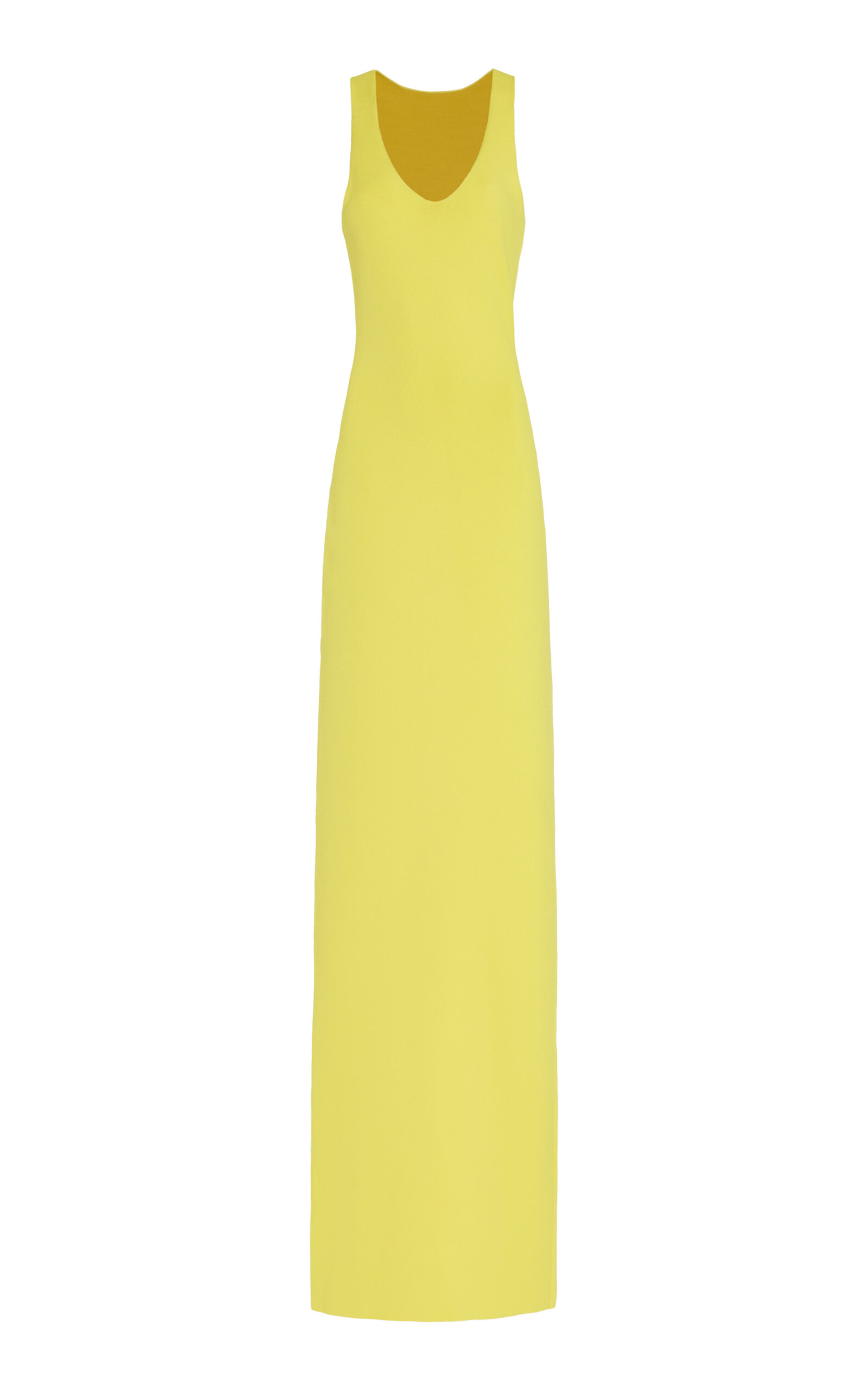 Shop Brandon Maxwell The Cara Knit Maxi Dress In Yellow