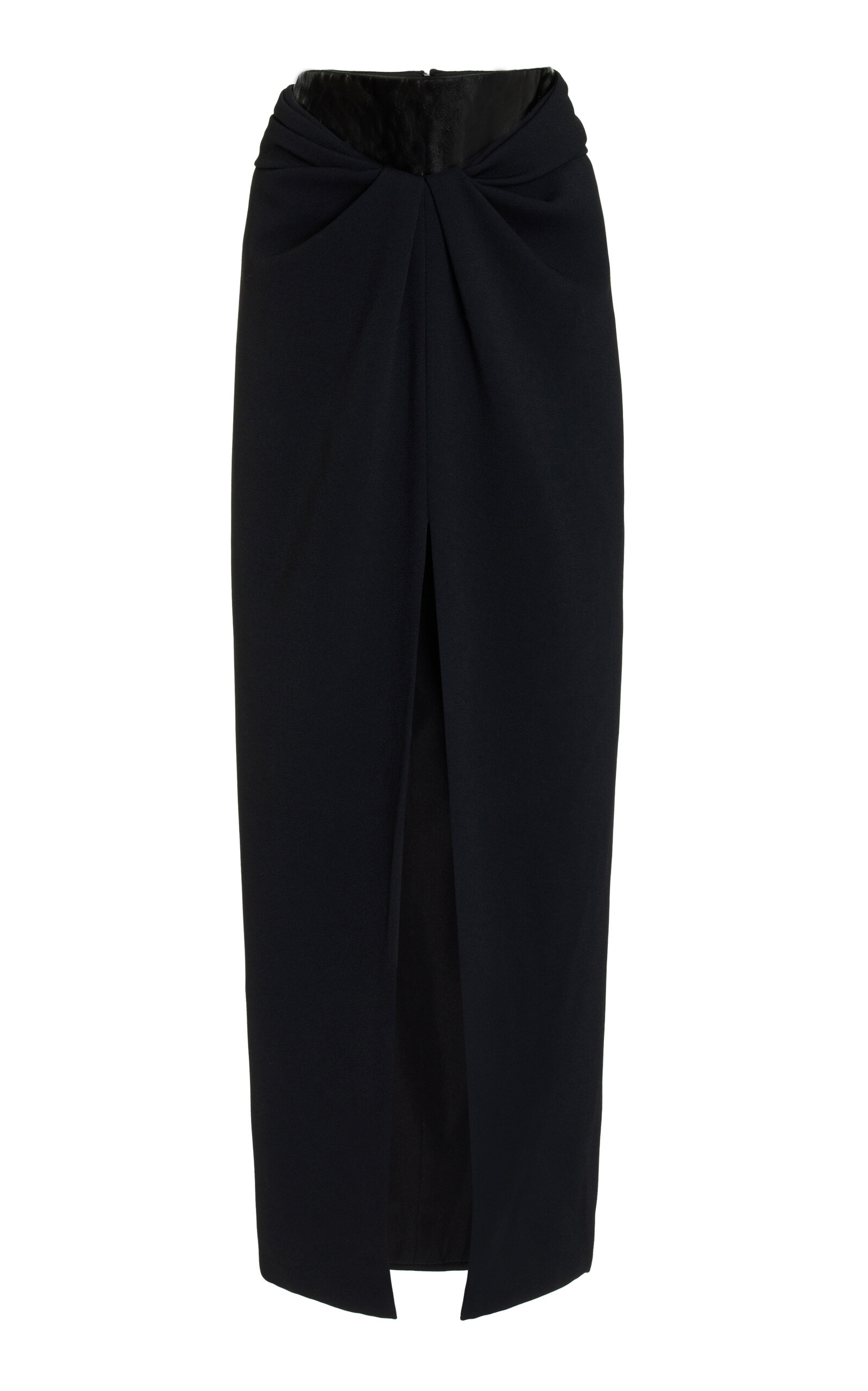 Shop Brandon Maxwell The Nora Glazed Leather Maxi Skirt In Black