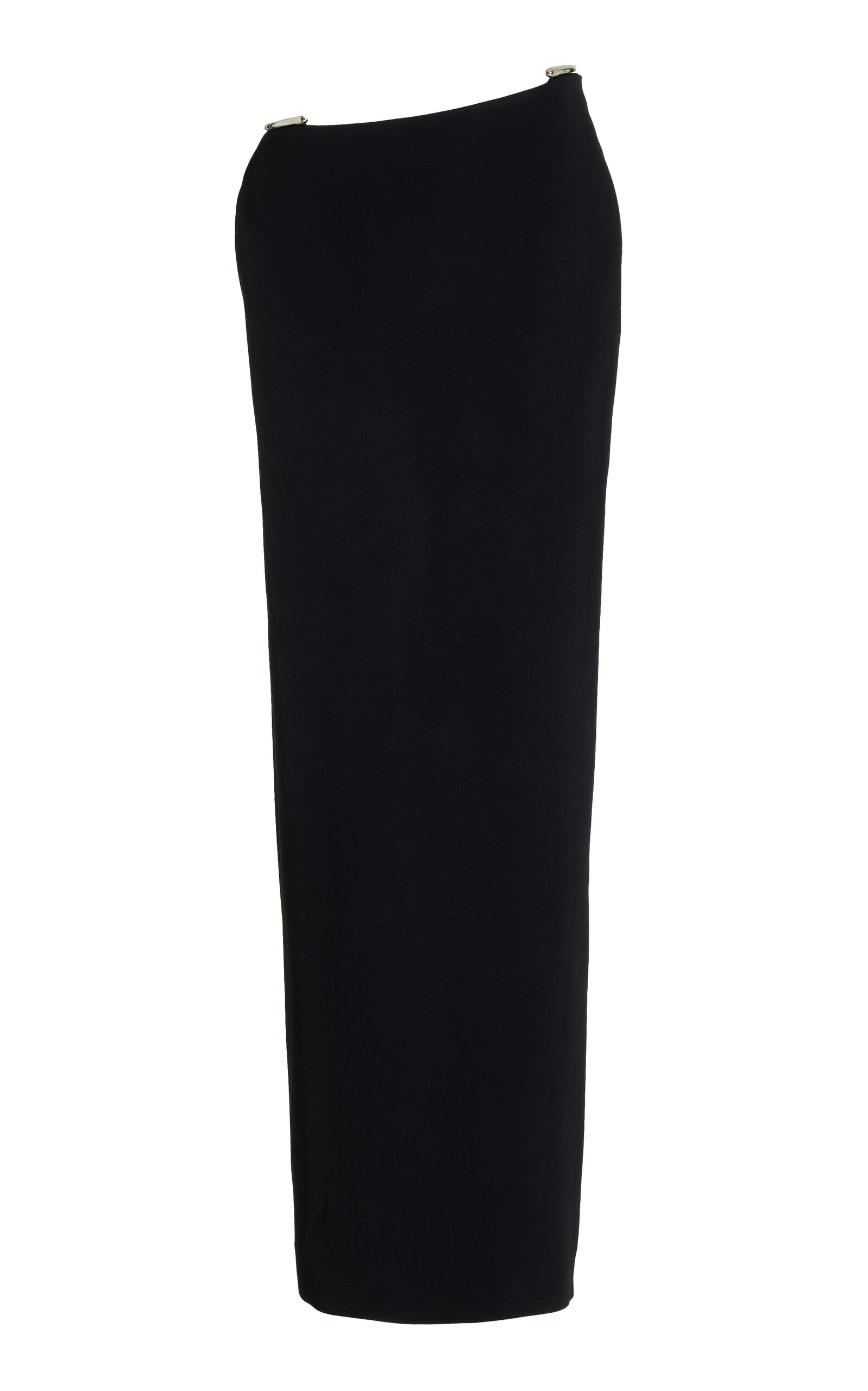 Brandon Maxwell The Elena Asymmetric Crepe Maxi Skirt In Black