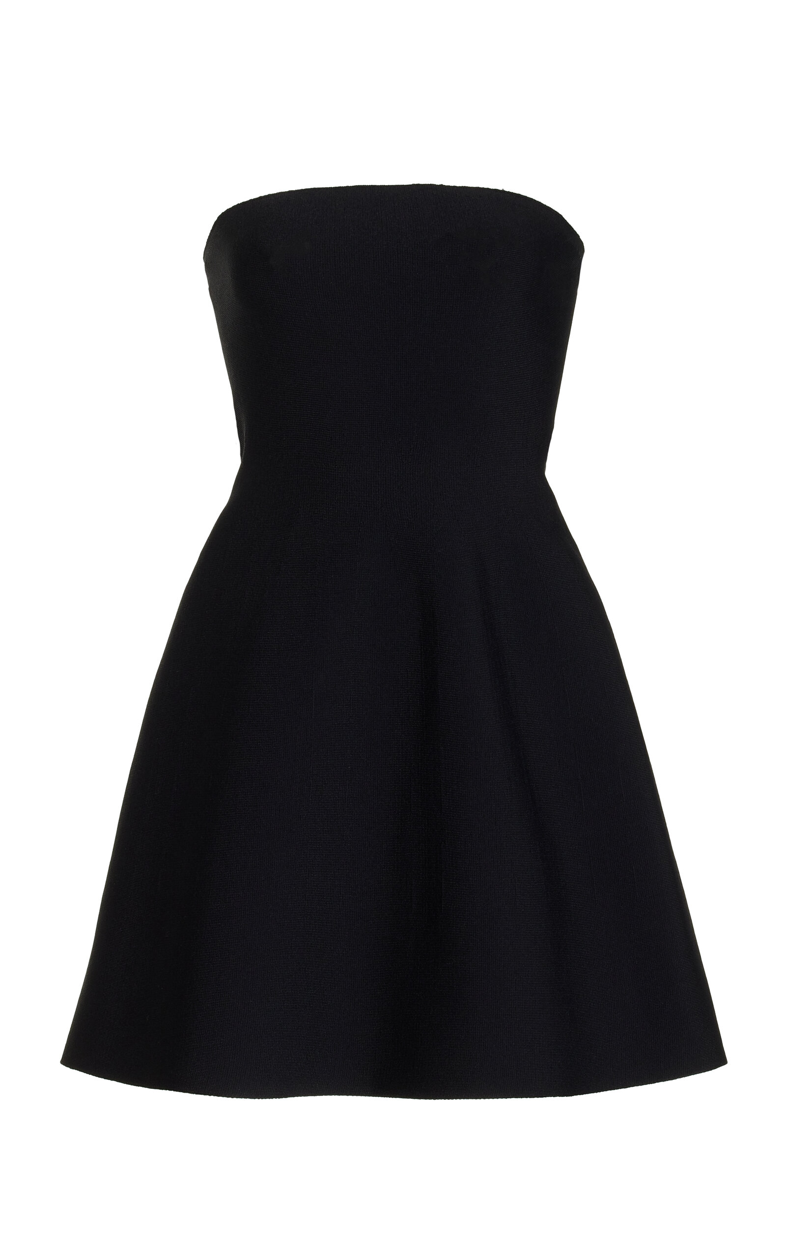 Brandon Maxwell The Crosbie Strapless Knit Mini Dress In Black