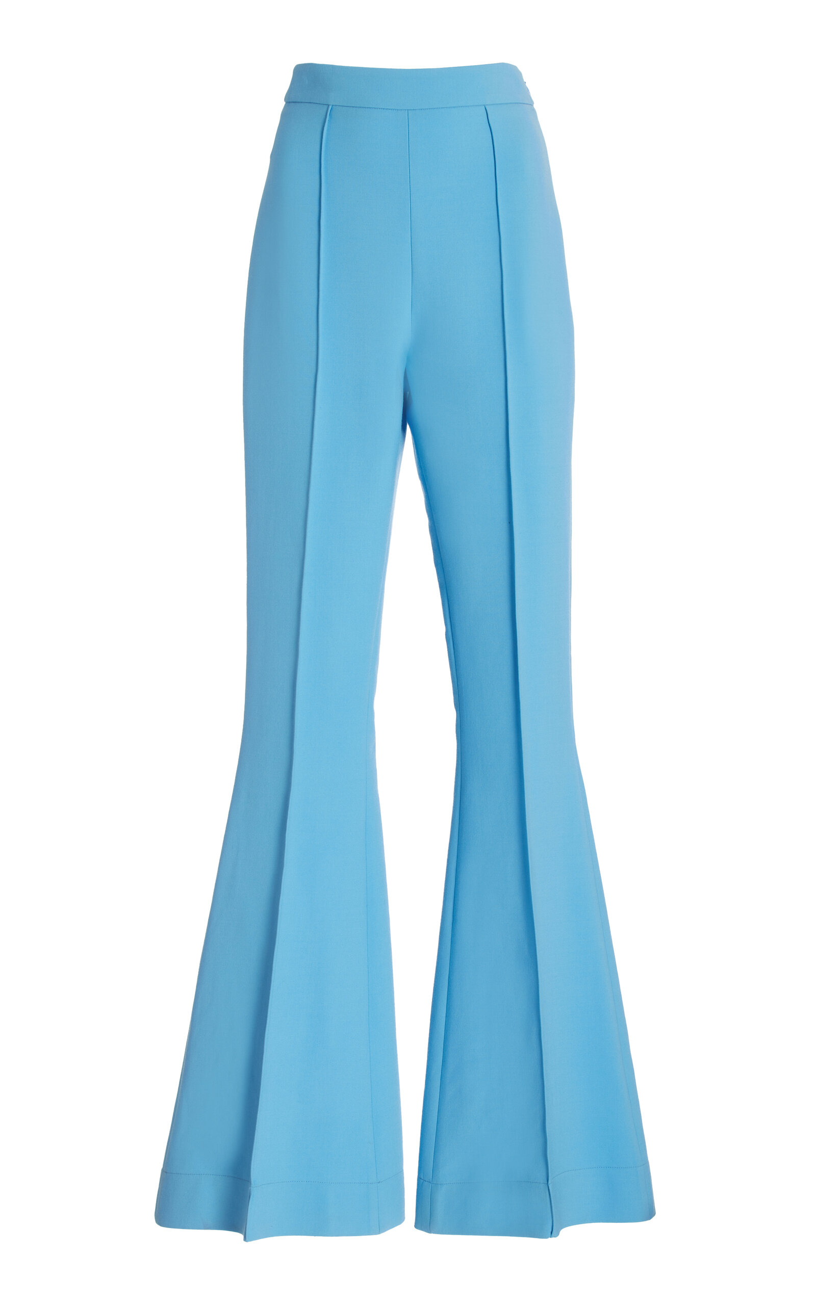 Flared Stretch-Wool Pants