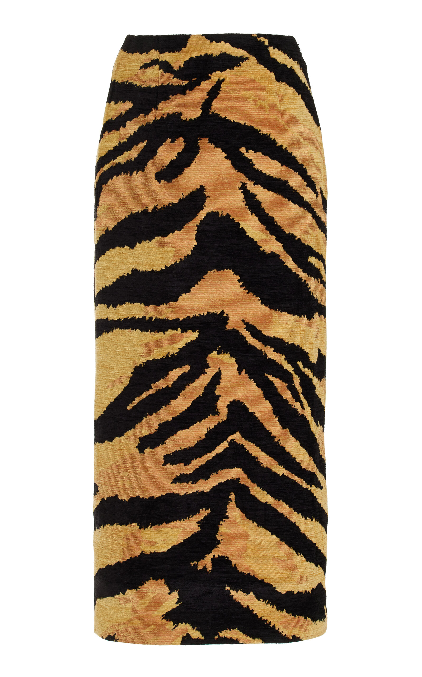 Shop Oscar De La Renta Chenille Tiger-jacquard Pencil Skirt In Animal