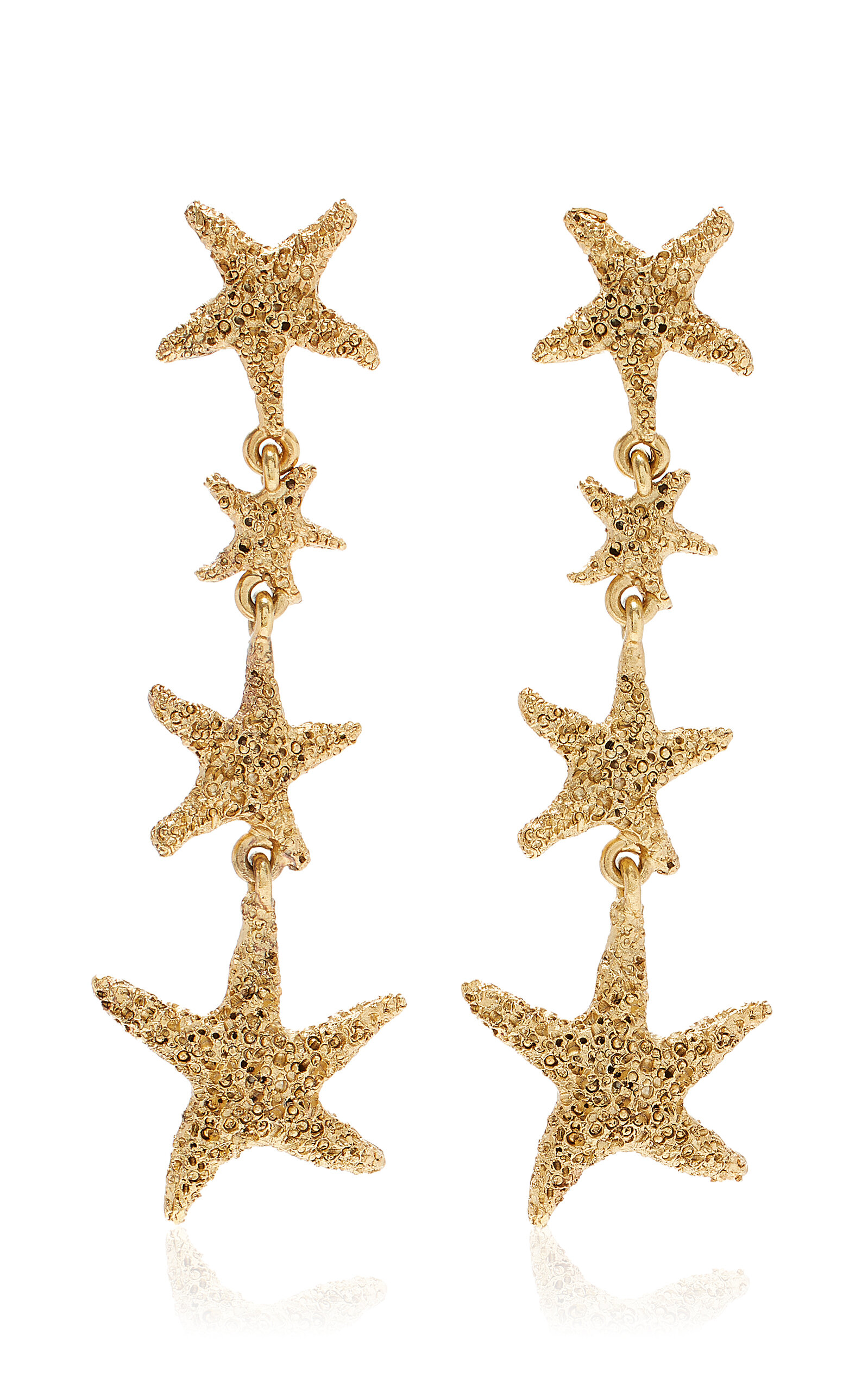 Shop Oscar De La Renta Starfish Earrings In Gold