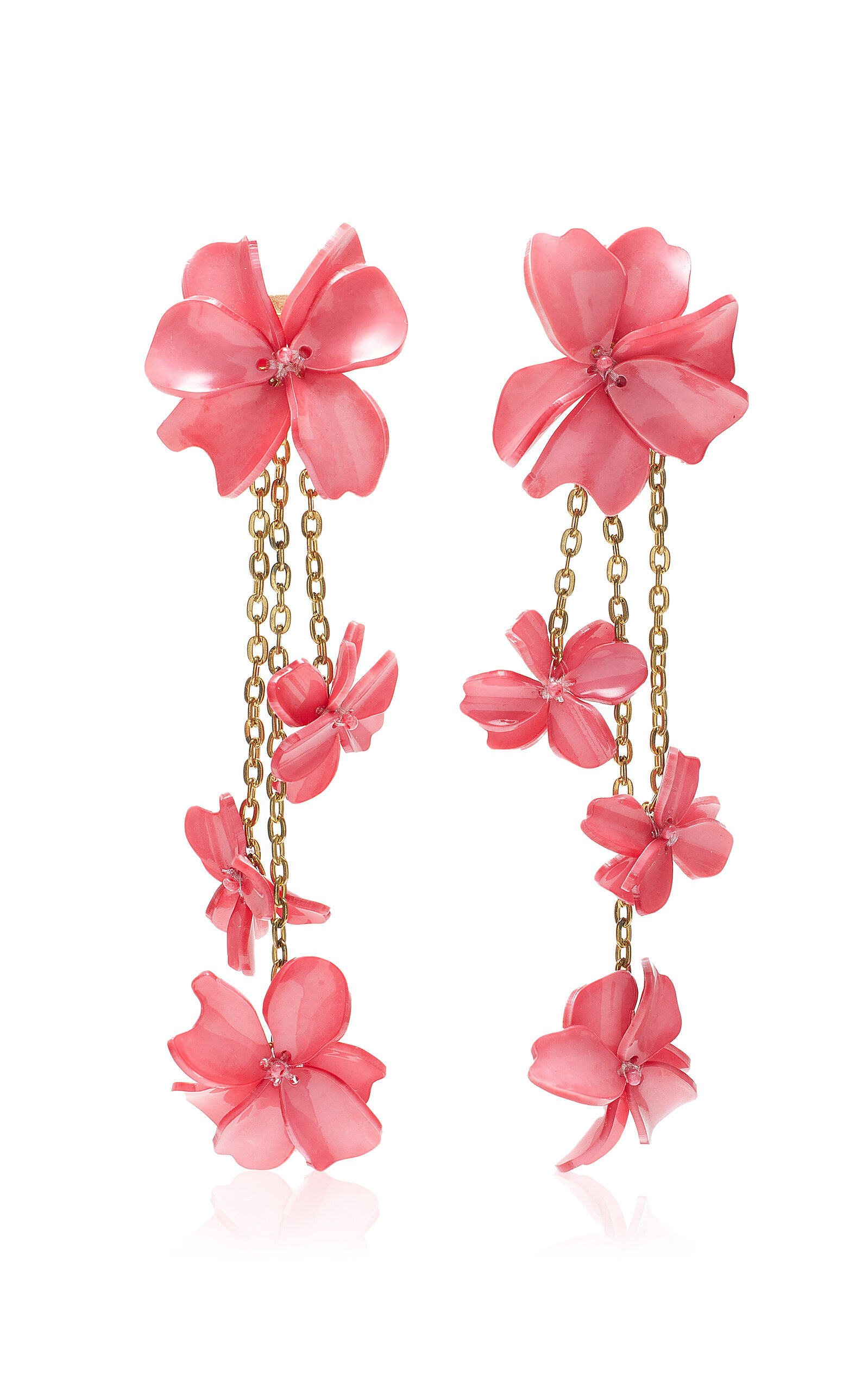 Oscar De La Renta Floral Earrings In Pink