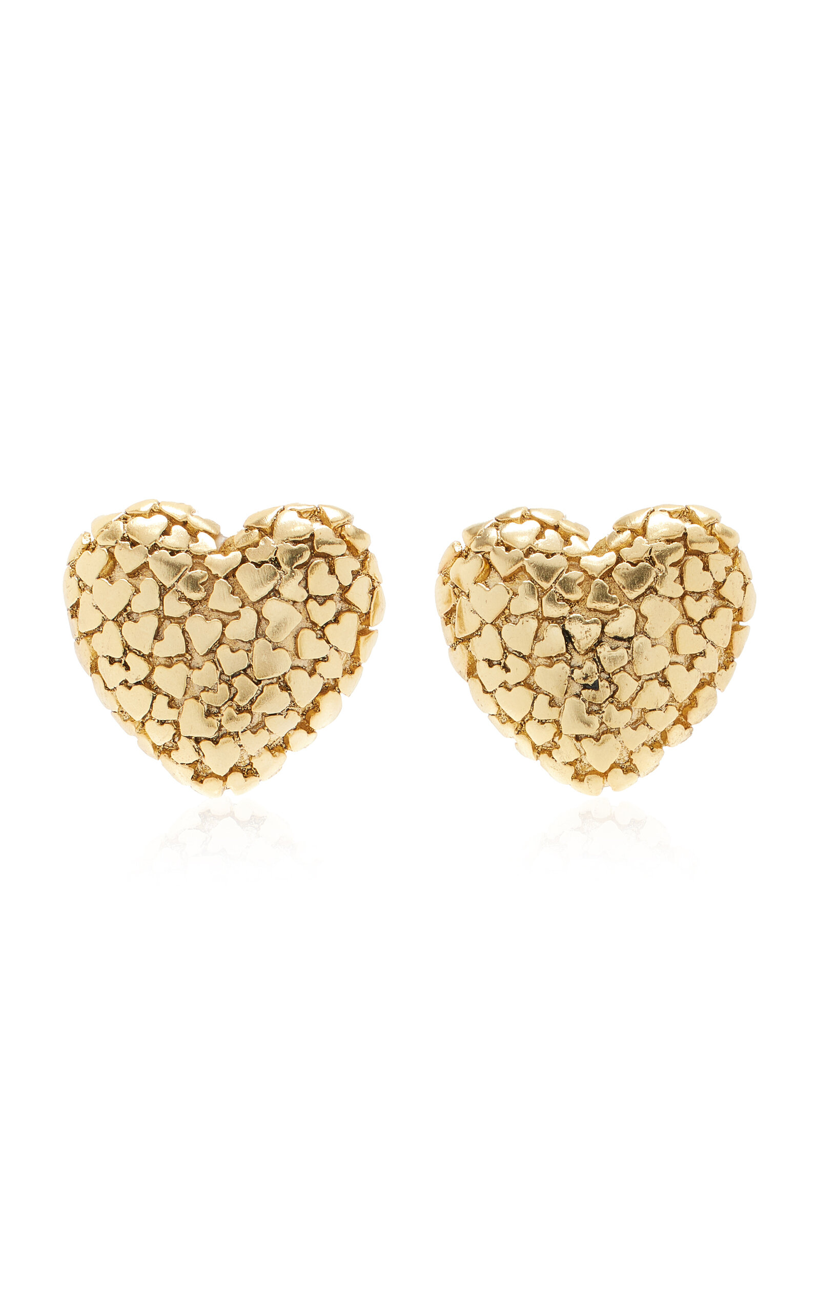 Shop Oscar De La Renta Heart Earrings In Gold