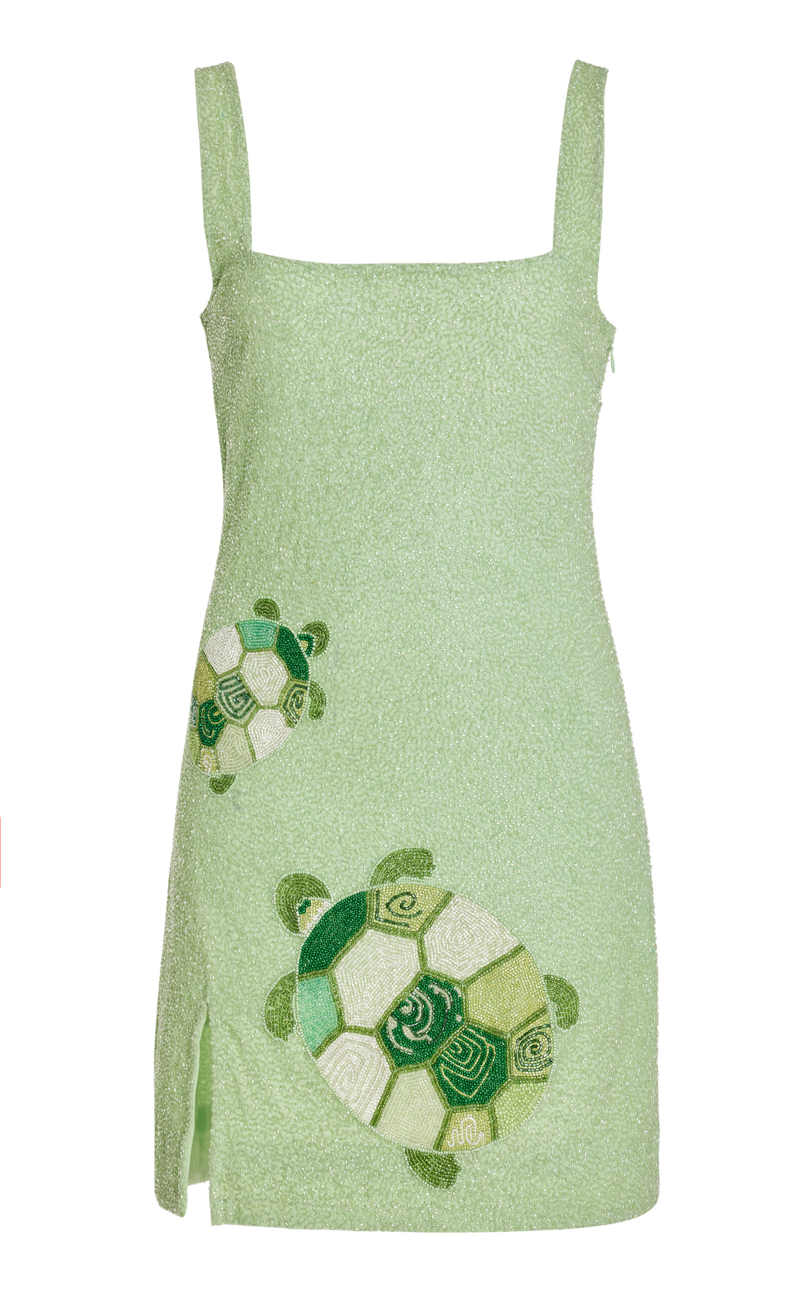 Staud Le Sable Embellished Mini Dress In Green
