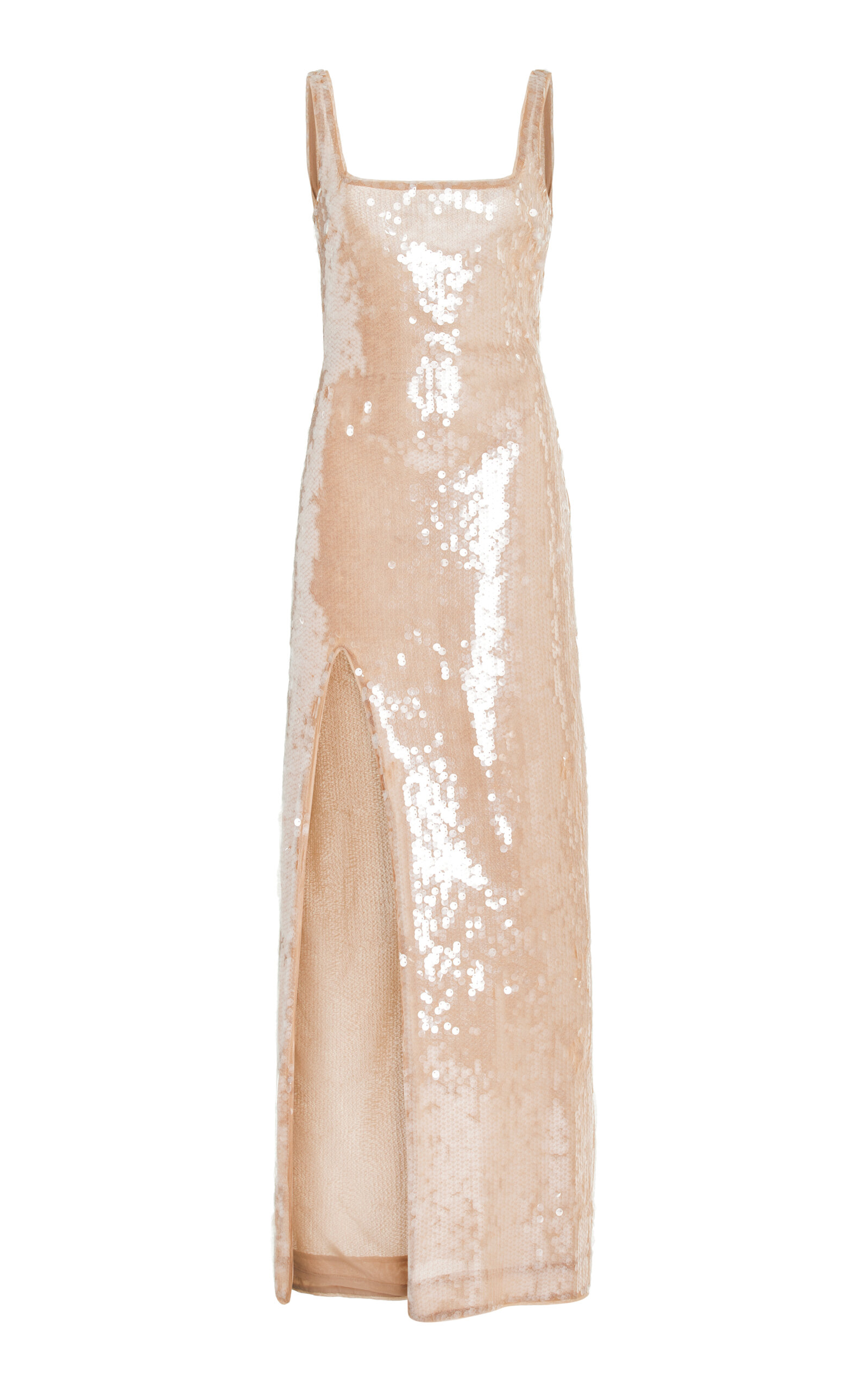 Shop Staud Le Sable Sequined Maxi Dress In Neutral