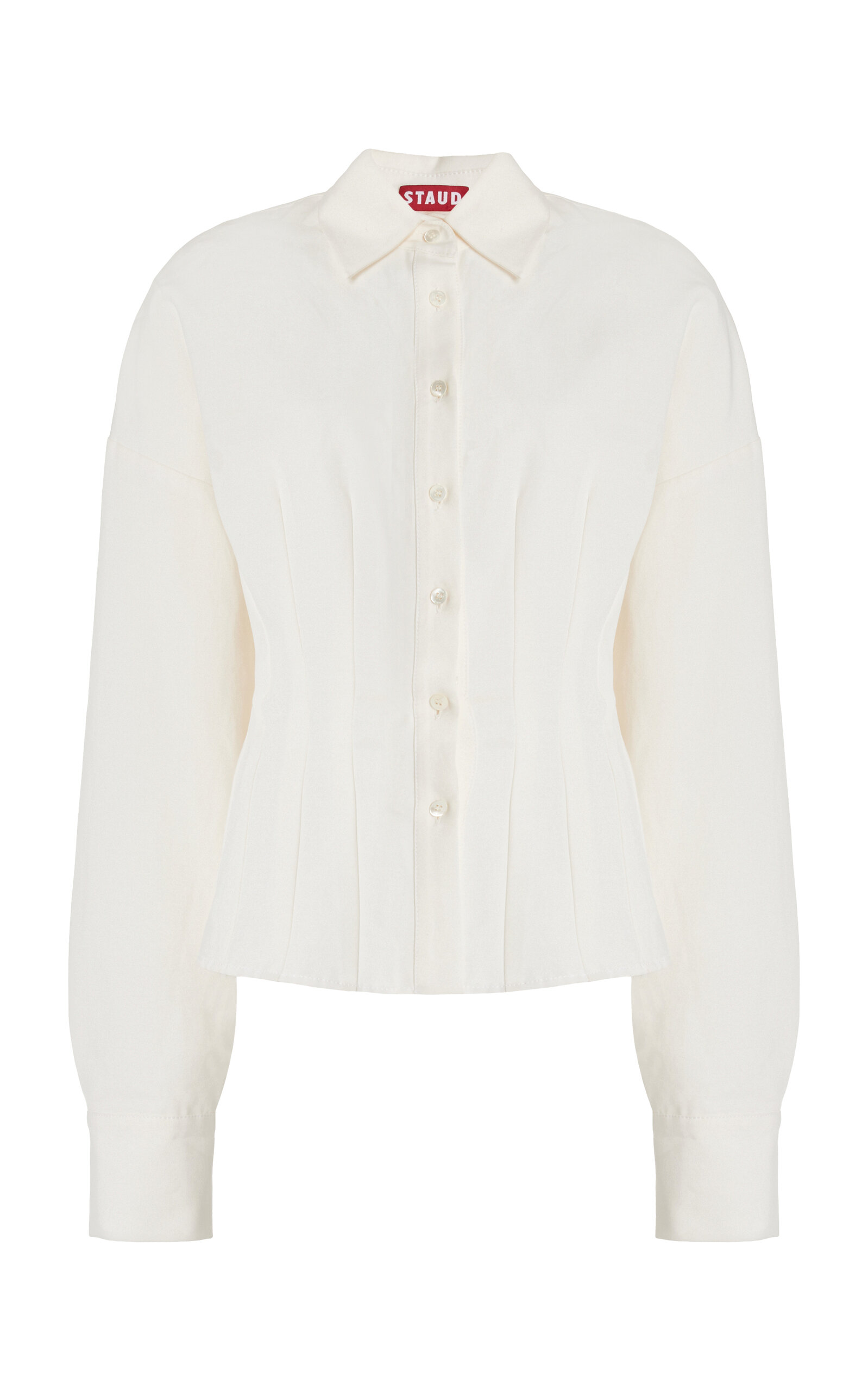 Shop Staud Ophelia Cotton-blend Top In Ivory