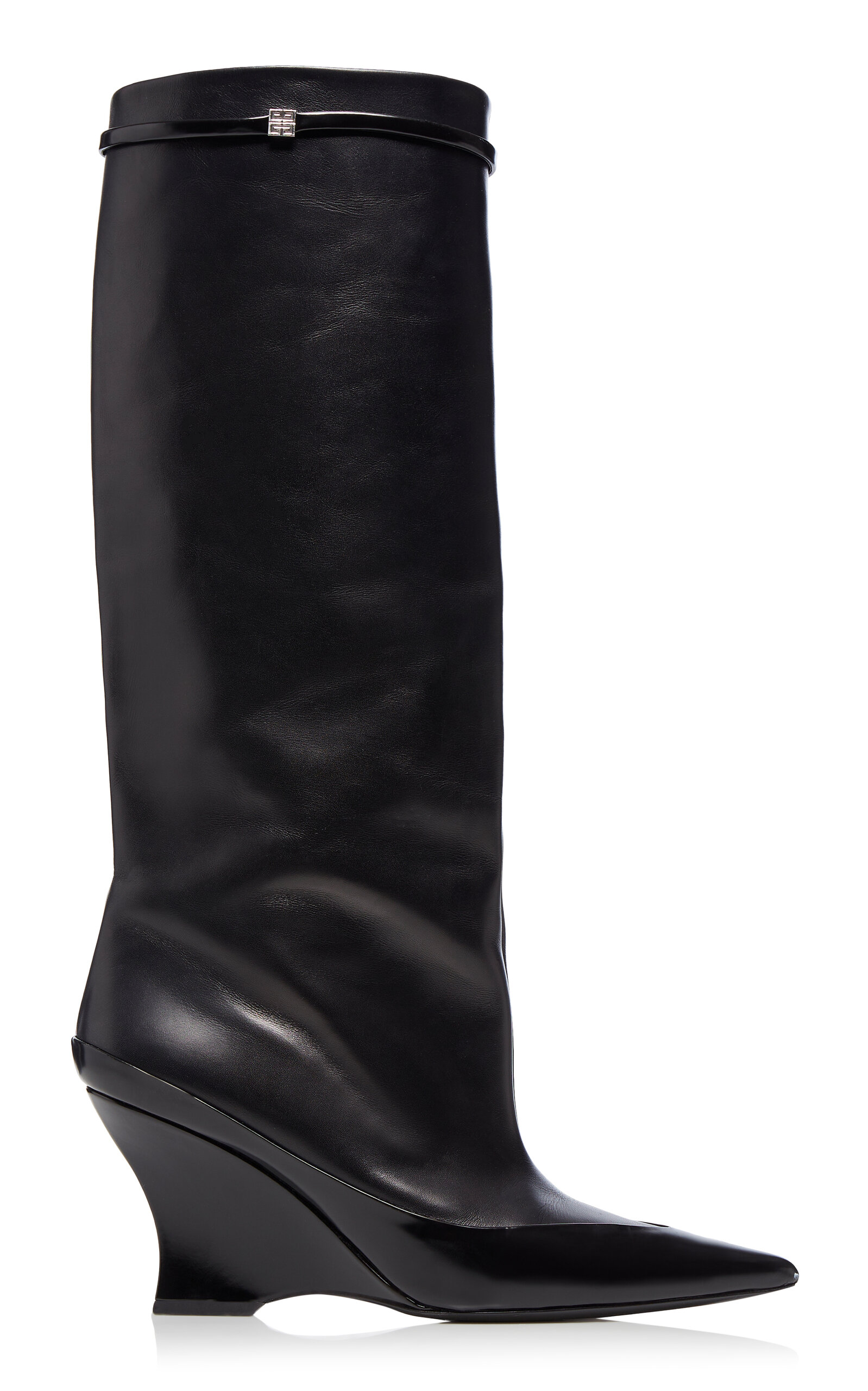 Givenchy - Raven Leather Knee Boots - Black - IT 36 - Moda Operandi