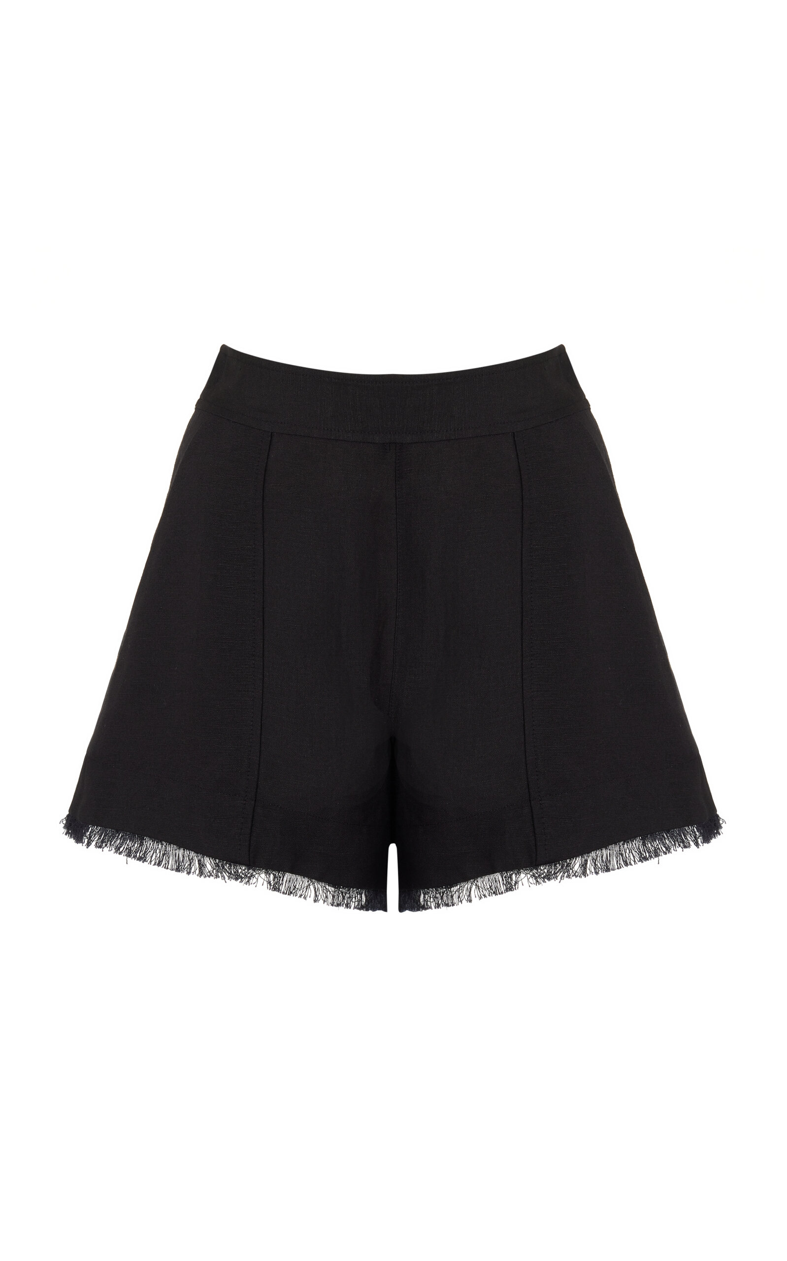 Dax Raw Edge High-Waisted Linen-Blend Shorts