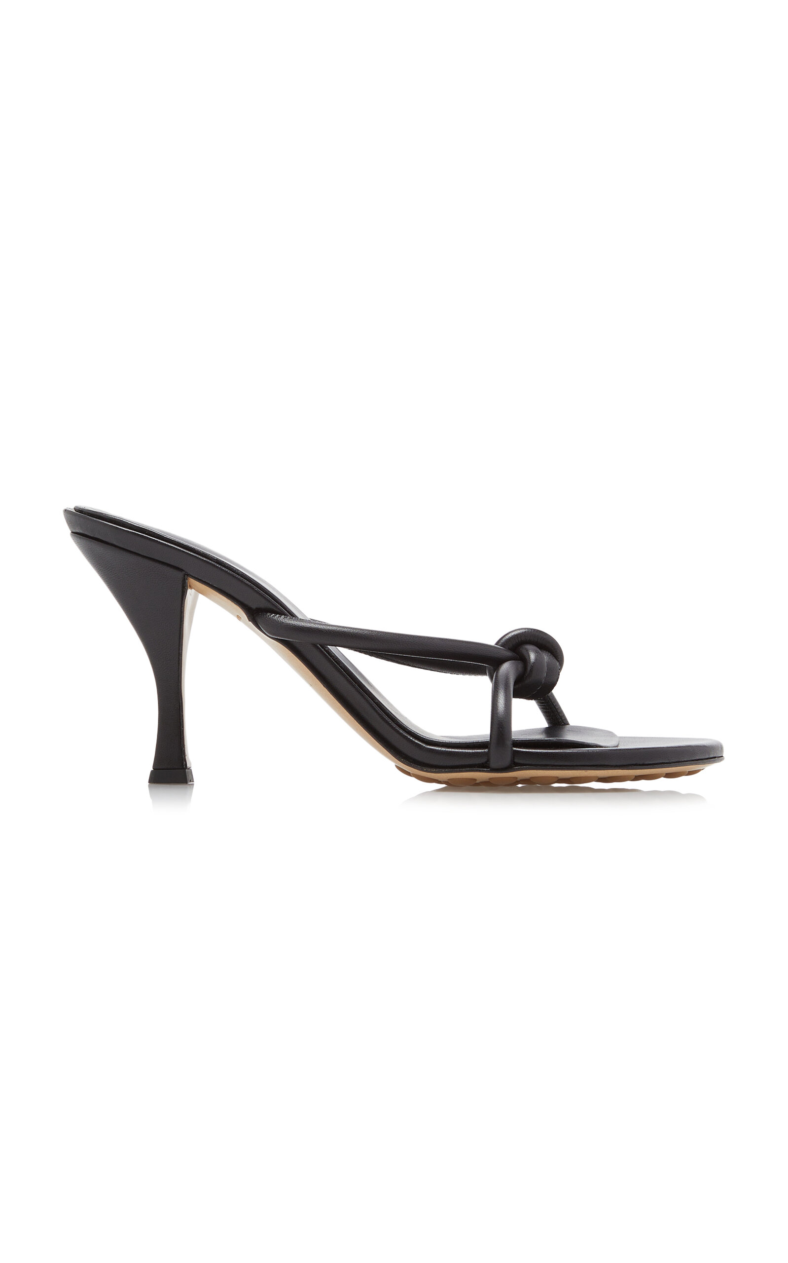 Shop Bottega Veneta Blink Leather Sandals In Black