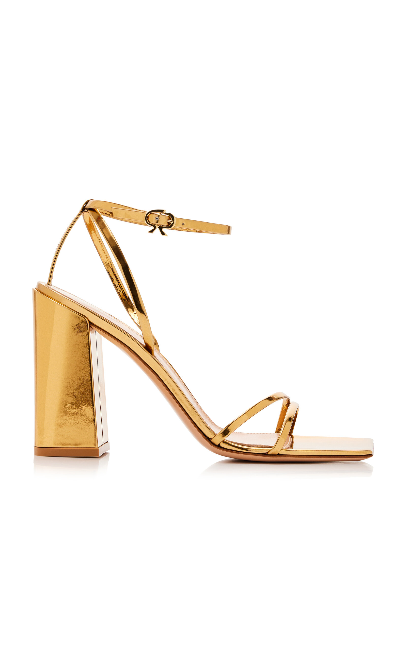 Gianvito Rossi Metallic Leather Sandals - Gold