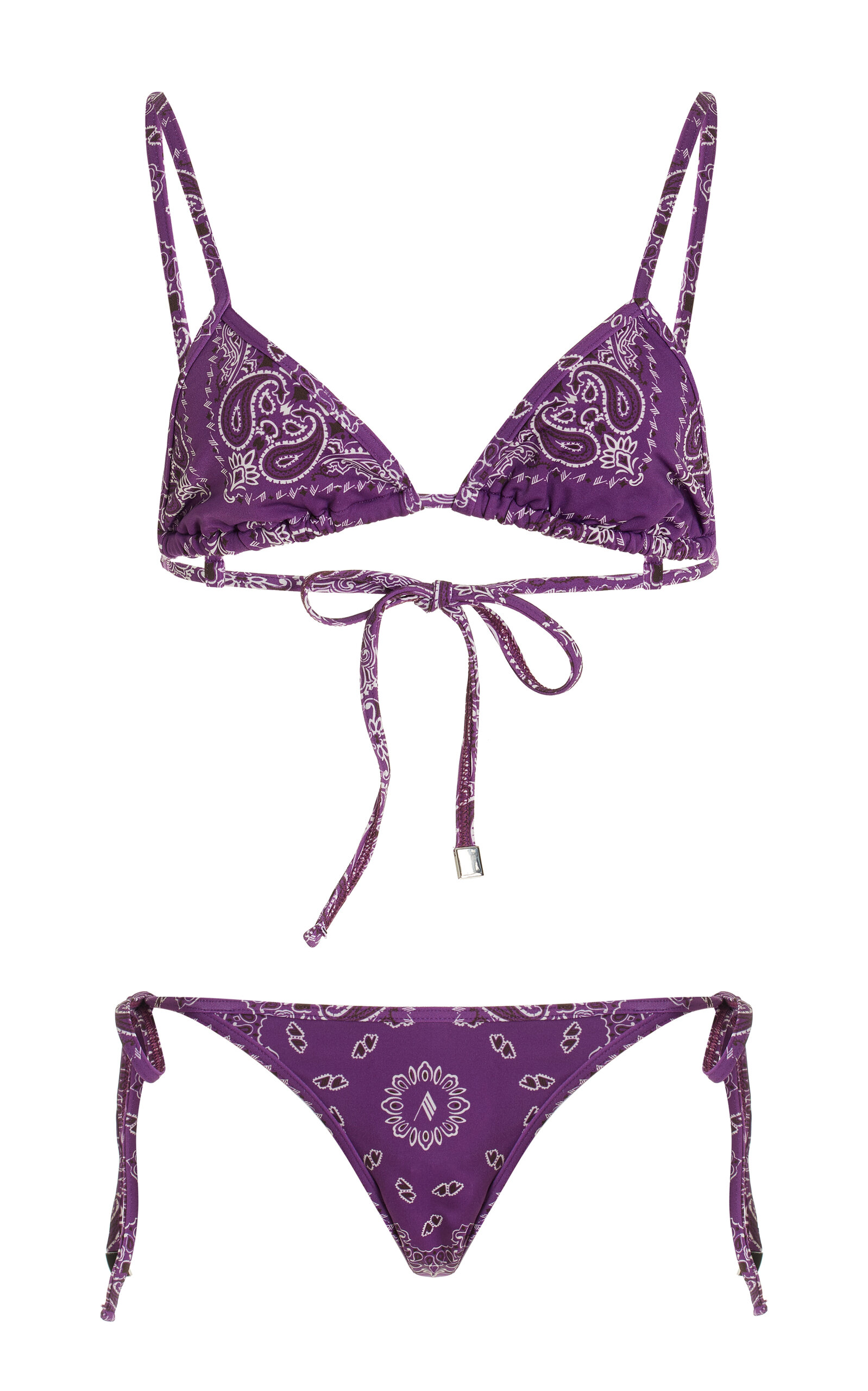 Shop Attico Printed Triangle Bikini Set In Purple