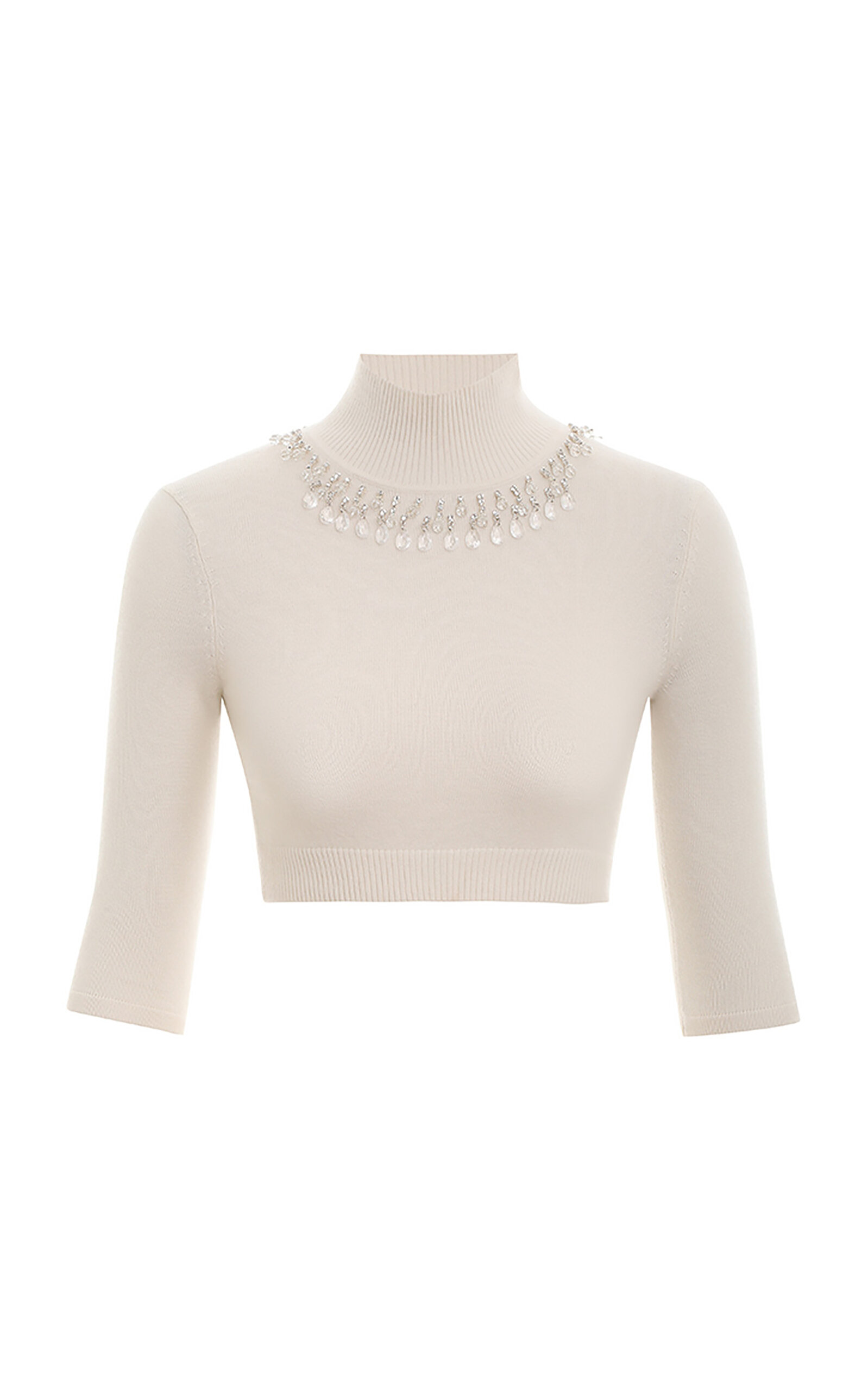 Shop Zimmermann Matchmaker Wool Cropped Top In Off-white
