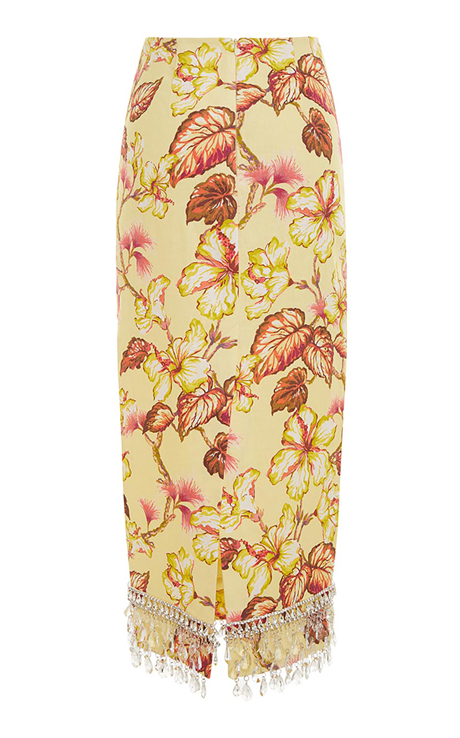 Shop Zimmermann Matchmaker Diamante Linen Midi Skirt In Floral
