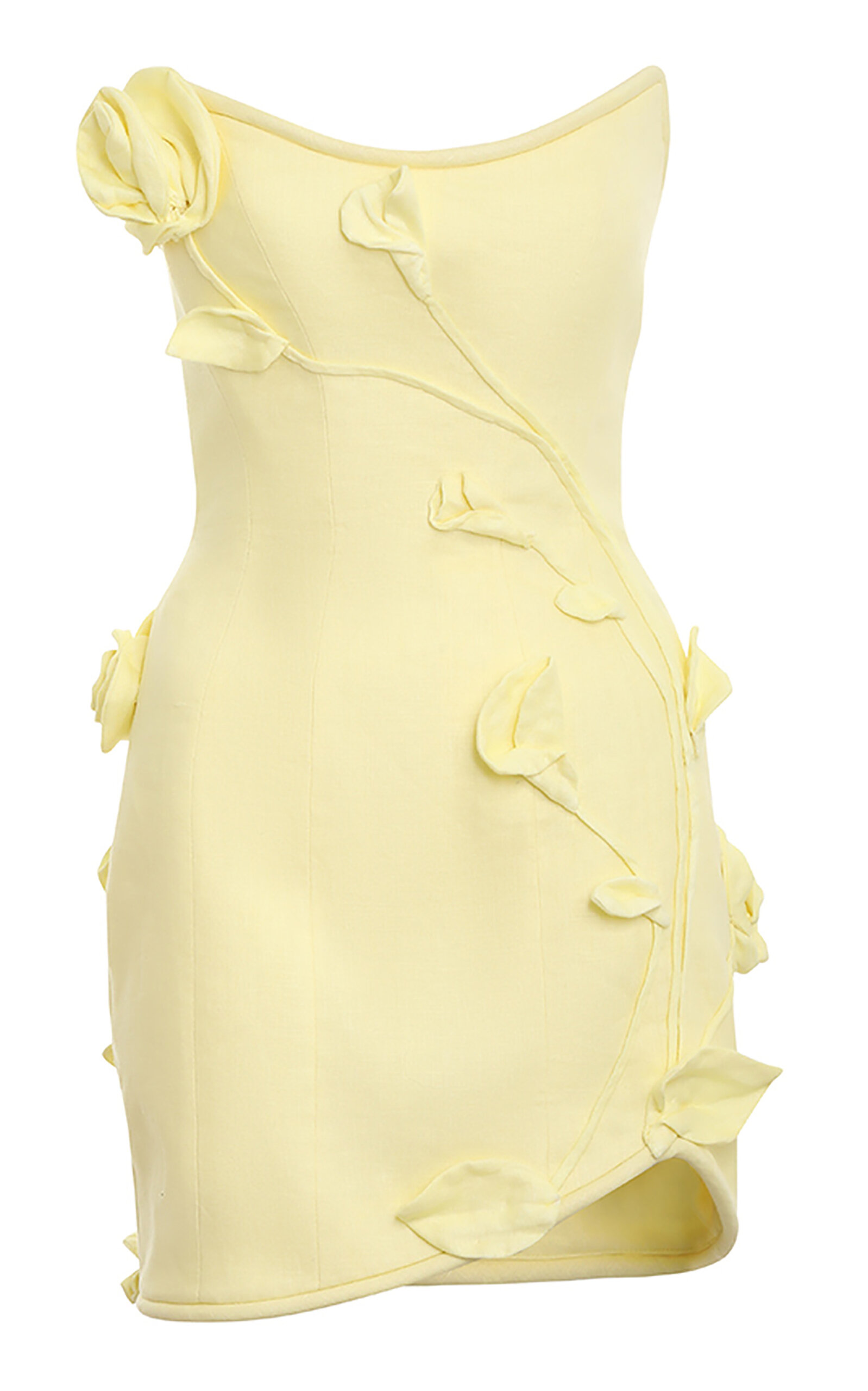 Shop Zimmermann Matchmaker Rose Linen Mini Dress In Yellow
